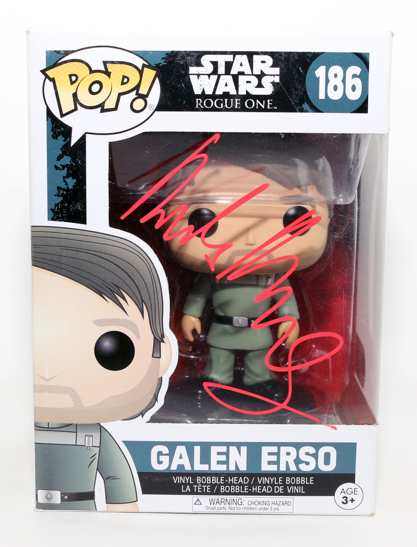 
                  
                    Mads Mikkelsen as Galen Erso in Rogue One: A Star Wars Story (SWAU) Signed Funko POP! #186
                  
                