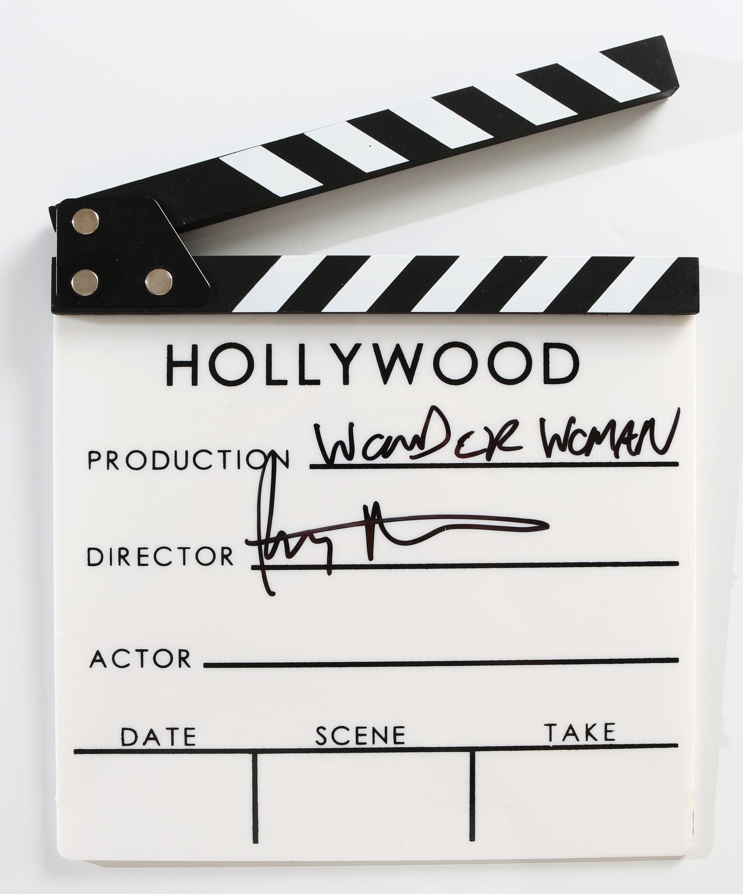 
                  
                    Wonder Woman Prop Replica Hollywood Clapboard Signed by Director: Patty Jenkins
                  
                