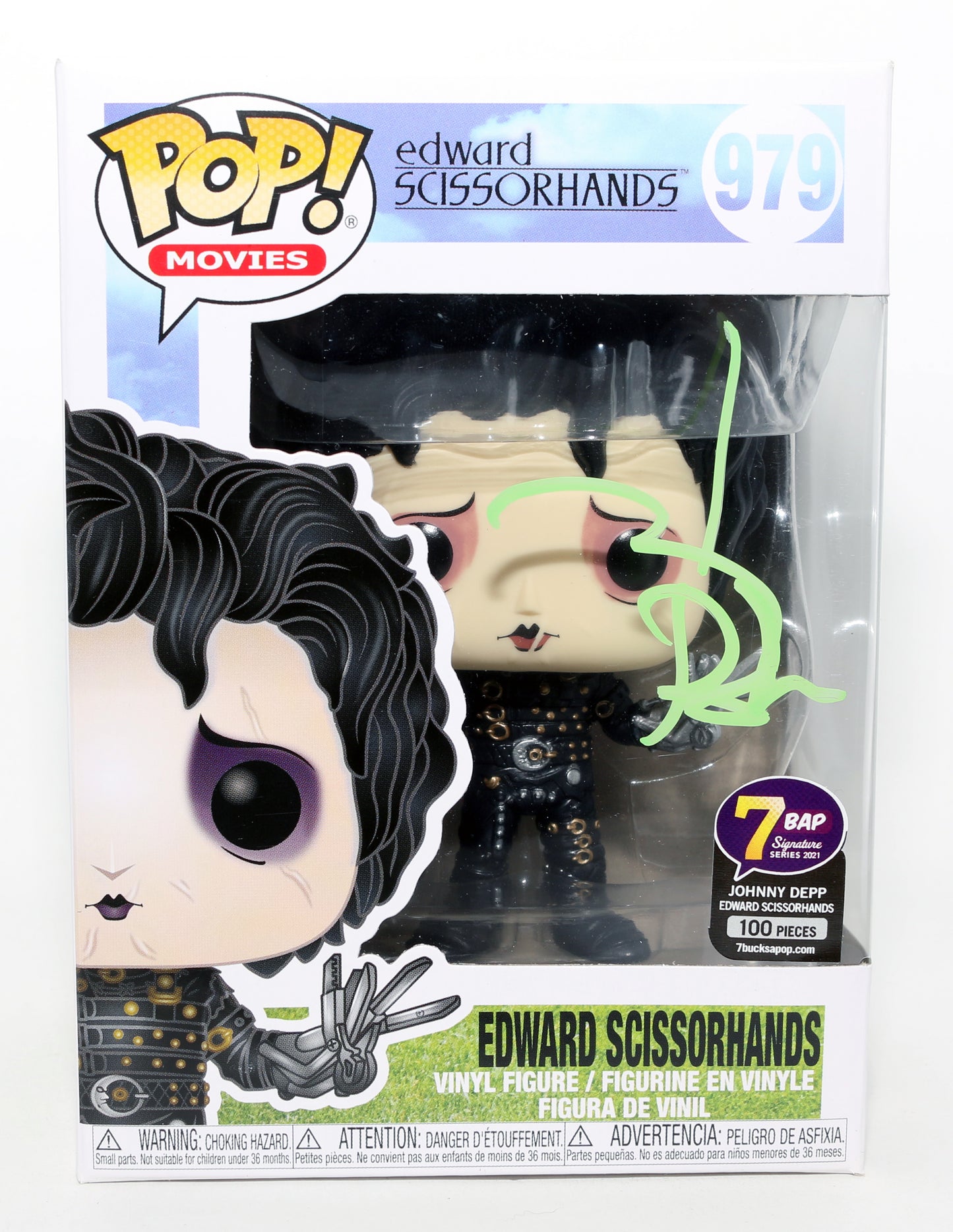 
                  
                    Johnny Depp as Edward Scissorhands in Tim Burton's Edward Scissorhands 7BAP Signature Series 2021 Limited to 100 Pieces (JSA) Signed Funko POP! #979
                  
                