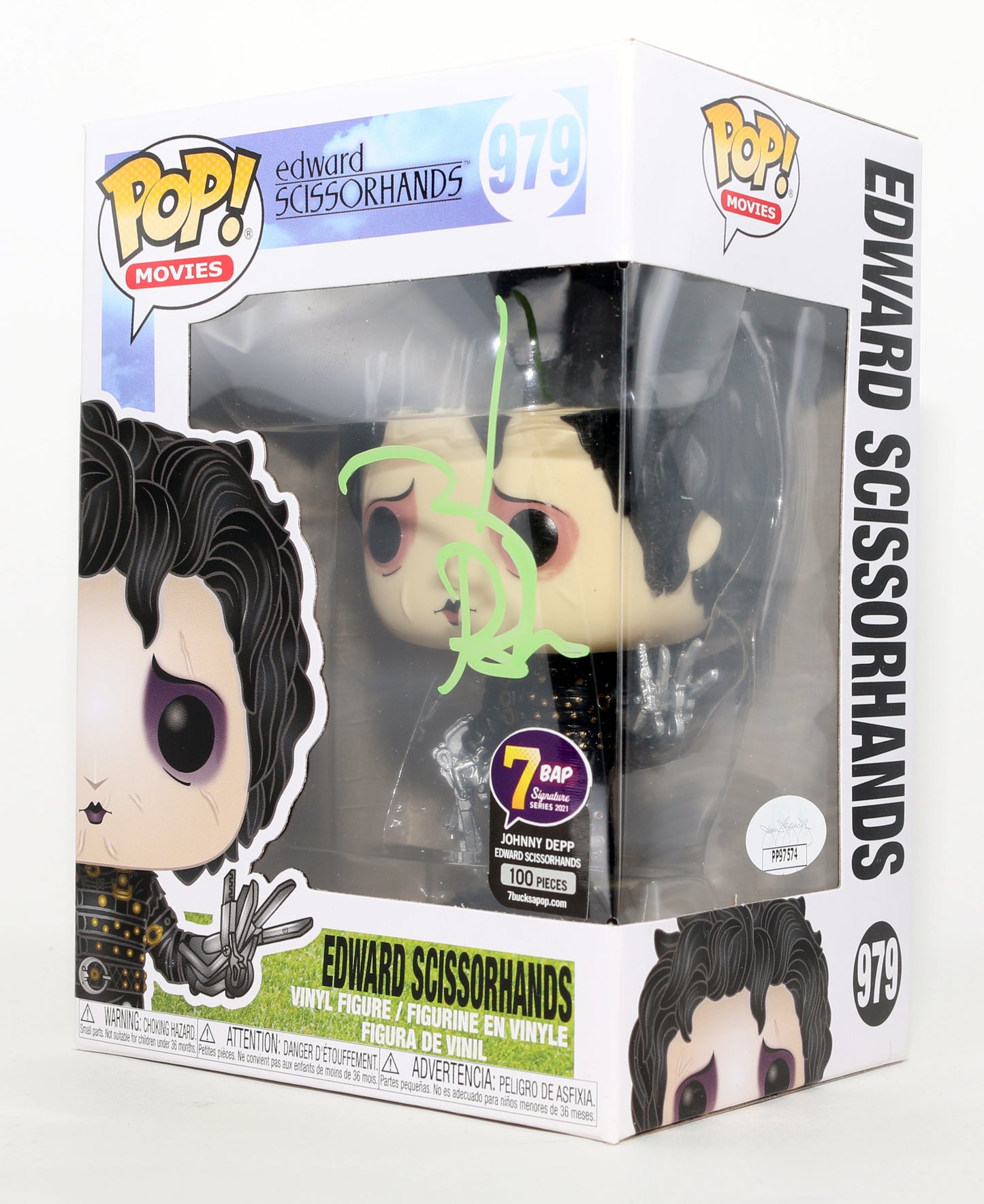 
                  
                    Johnny Depp as Edward Scissorhands in Tim Burton's Edward Scissorhands 7BAP Signature Series 2021 Limited to 100 Pieces (JSA) Signed Funko POP! #979
                  
                