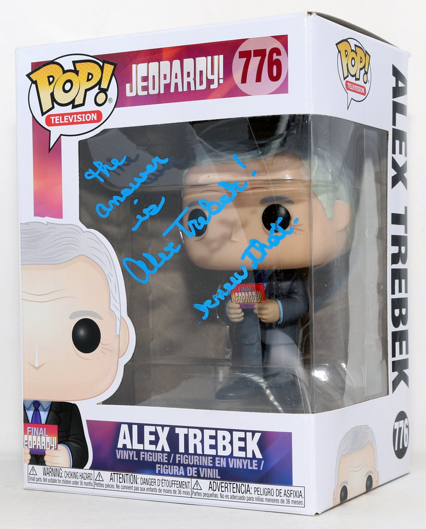 
                  
                    Alex Trebek from Jeopardy! Signed Funko POP! #776 with Quote
                  
                