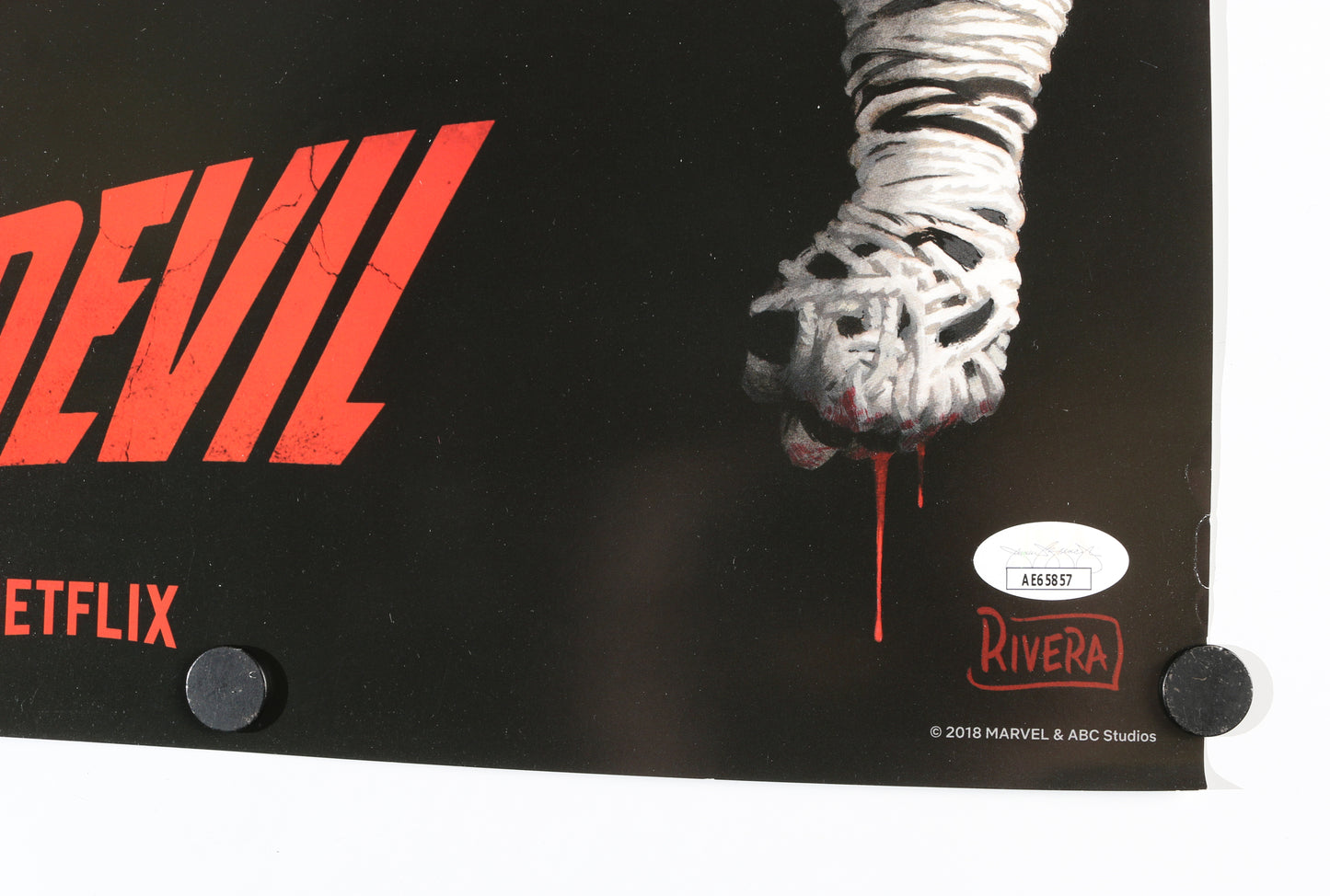 
                  
                    Vincent D'Onofrio as Wilson Fisk / Kingpin in Daredevil (JSA) Signed 13x20 Mini Poster with Character Name & Quote
                  
                