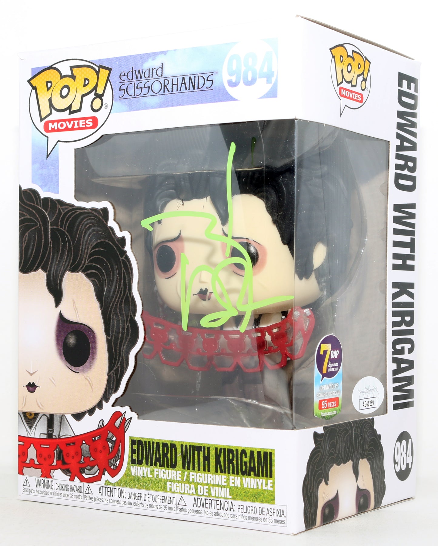 
                  
                    Johnny Depp as Edward Scissorhands in Tim Burton's Edward Scissorhands 7 BAP Signature (JSA) Signed Funko POP! #984
                  
                