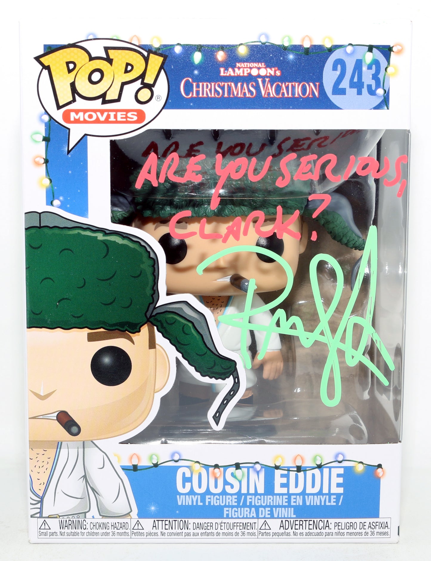 
                  
                    Randy Quaid as Cousin Eddie in National Lampoon's Christmas Vacation OC Celebrity Marketing Signature Series Exclusive 30/50 (Celebrity Marketing) Signed Funko POP! #243 with Quote
                  
                