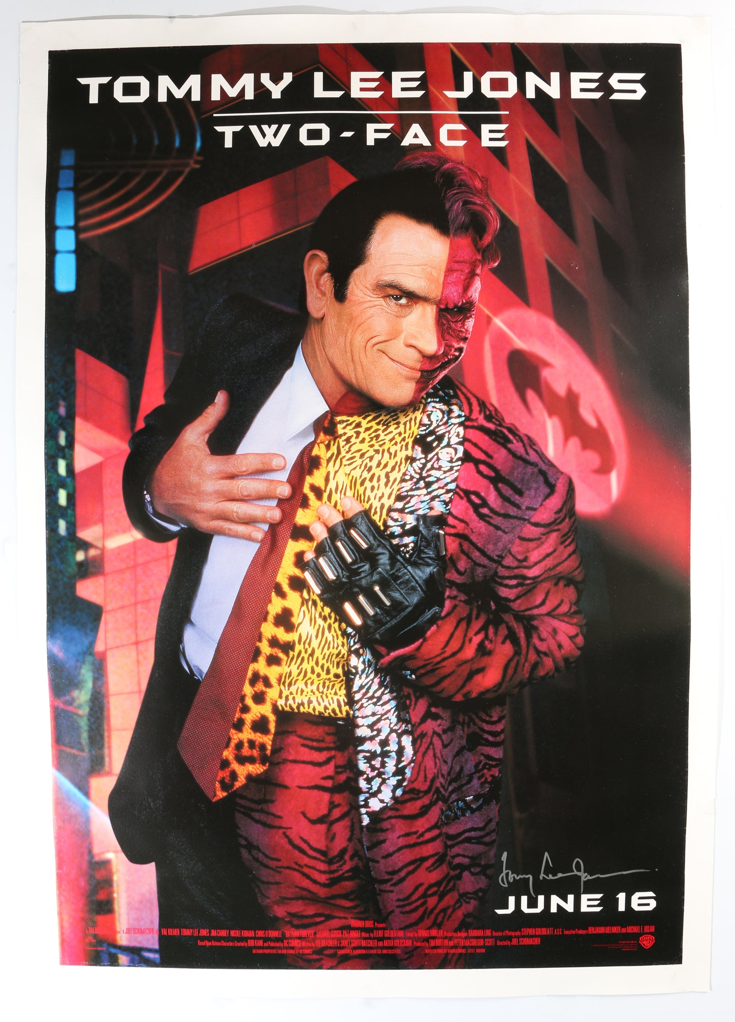 
                  
                    Tommy Lee Jones as Two face in Batman Forever Signed 27x40 Poster
                  
                