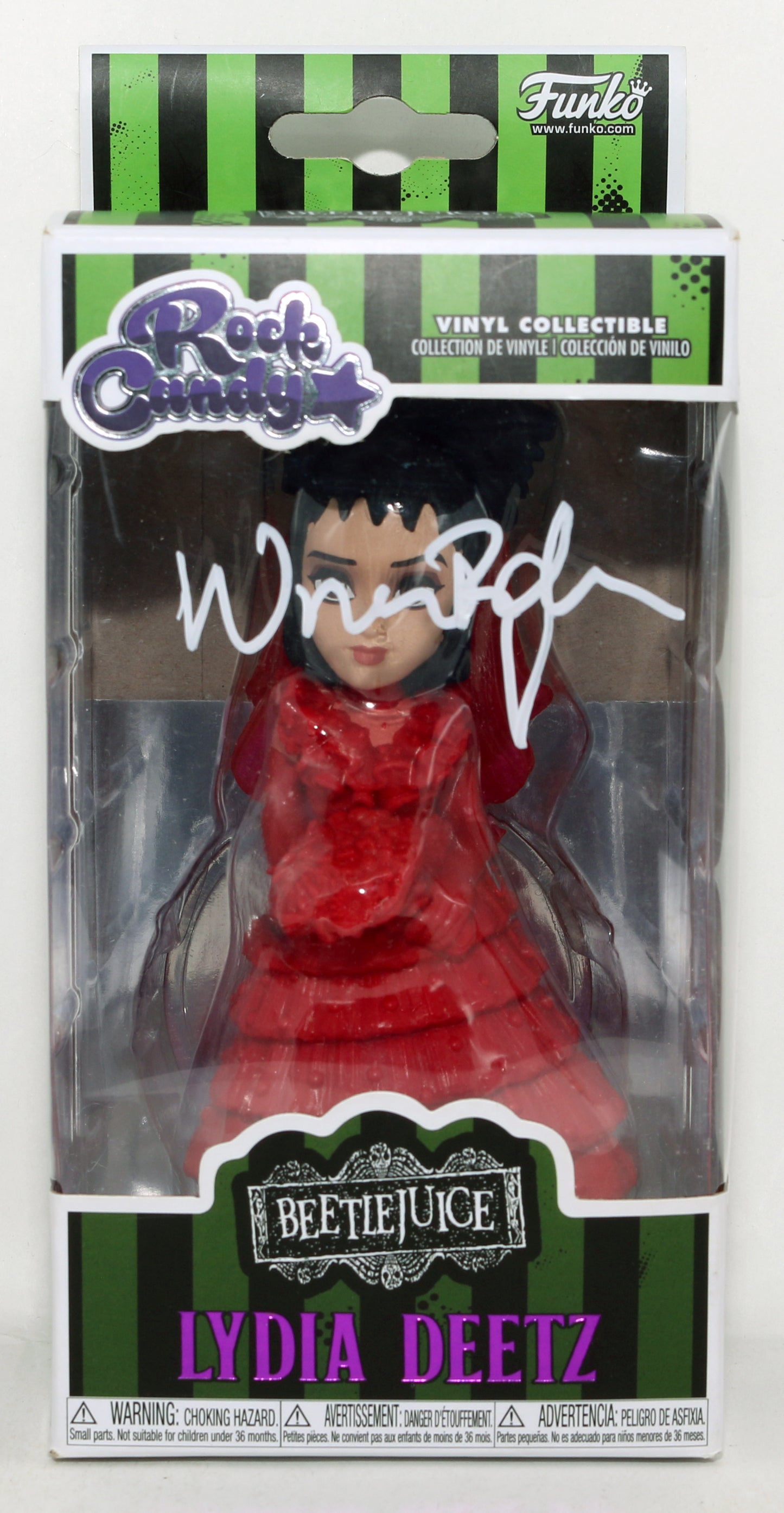 
                  
                    Winona Ryder as Lydia Deetz in Beetlejuice (SWAU) Signed Rock Candy Vinyl Collectible
                  
                