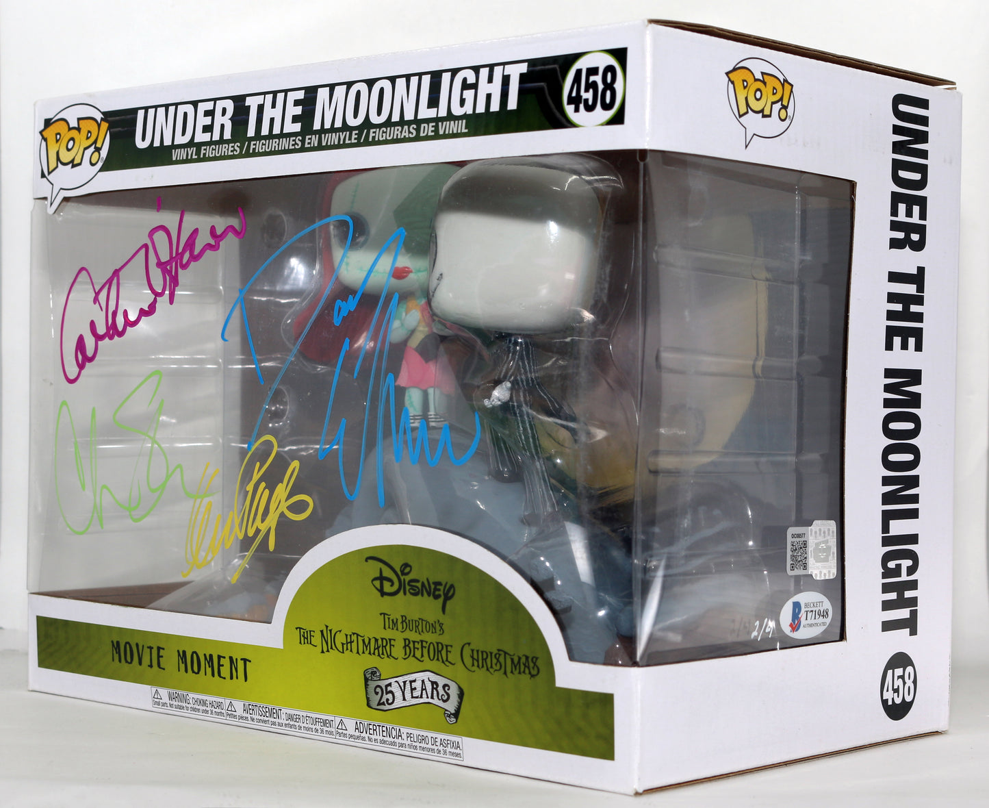 
                  
                    The Nightmare Before Christmas Movie Moments Oversized Funko POP! #458 (Beckett) Cast Signed by Danny Elfman, Catherine O'Hara, Chris Sarandon, & Ken Page
                  
                