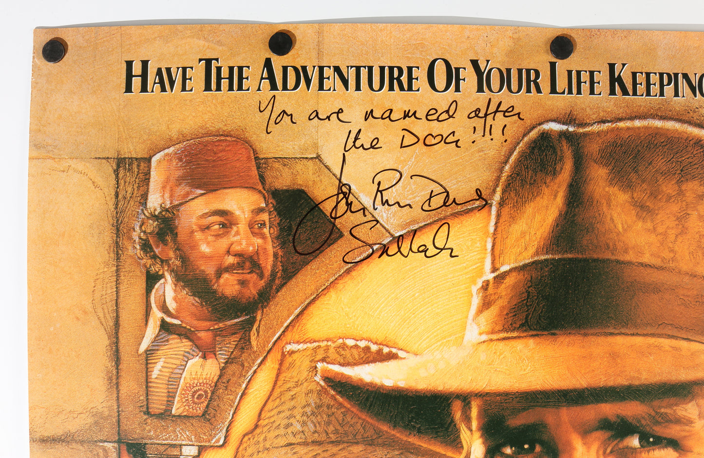 
                  
                    John Rhys-Davies as Sallah, Allison Doody as Elsa, & Poster Artist Drew Struzan Indiana Jones & The Last Crusade Signed 27x40 Poster with Character Names & Quotes
                  
                