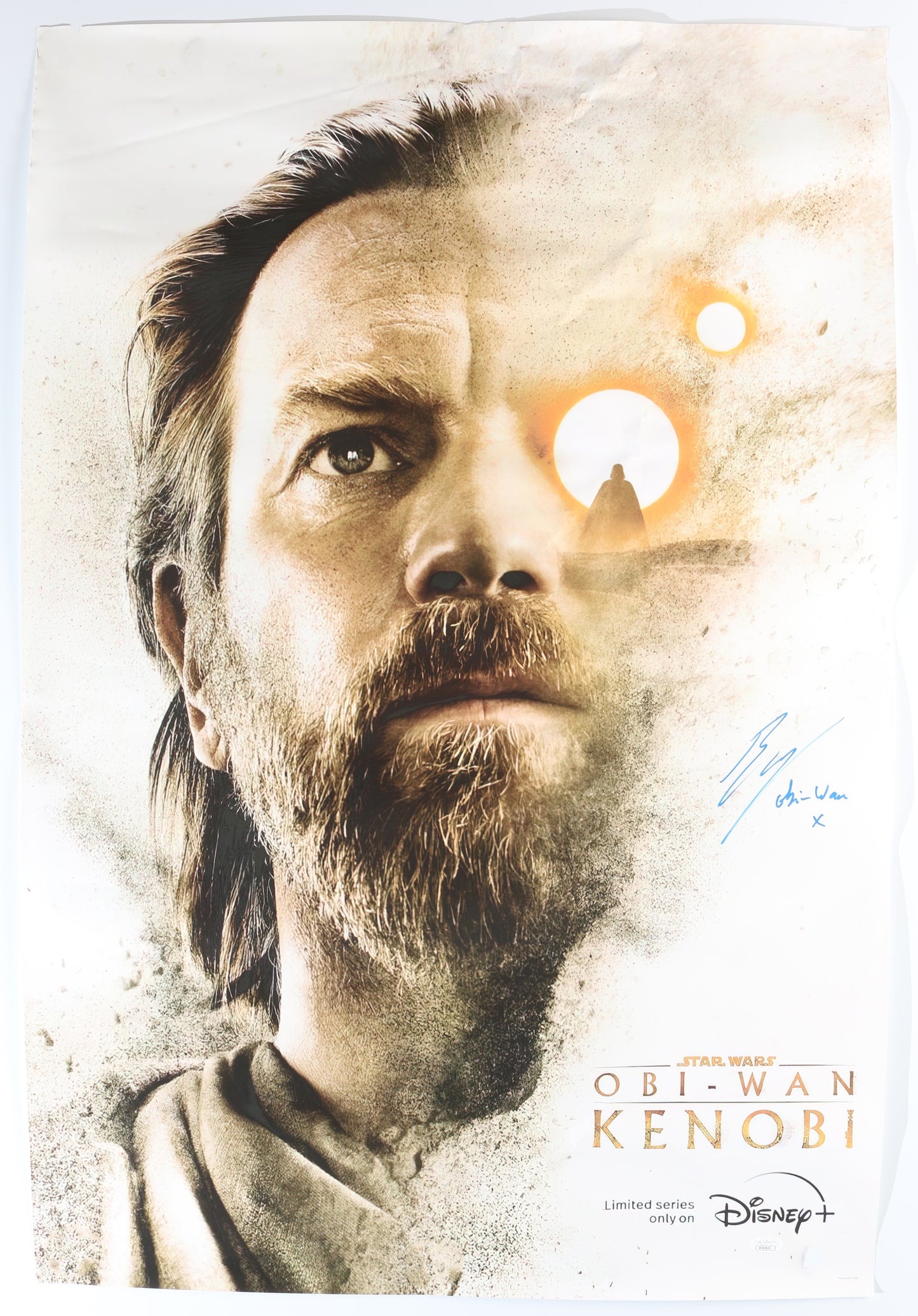 
                  
                    Ewan McGregor as Obi-Wan Kenobi in Star Wars: Obi-Wan Kenobi (JSA) Signed 24x35.5 Poster with Character Name
                  
                