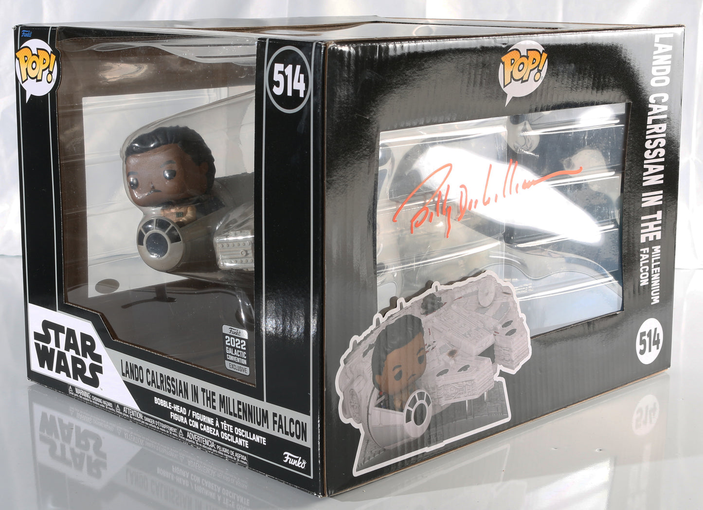 
                  
                    Billy Dee Williams as Lando Calrissian in Star Wars 2022 Galactic Convention Exclusive (JSA) Signed Oversized Funko POP! #514
                  
                