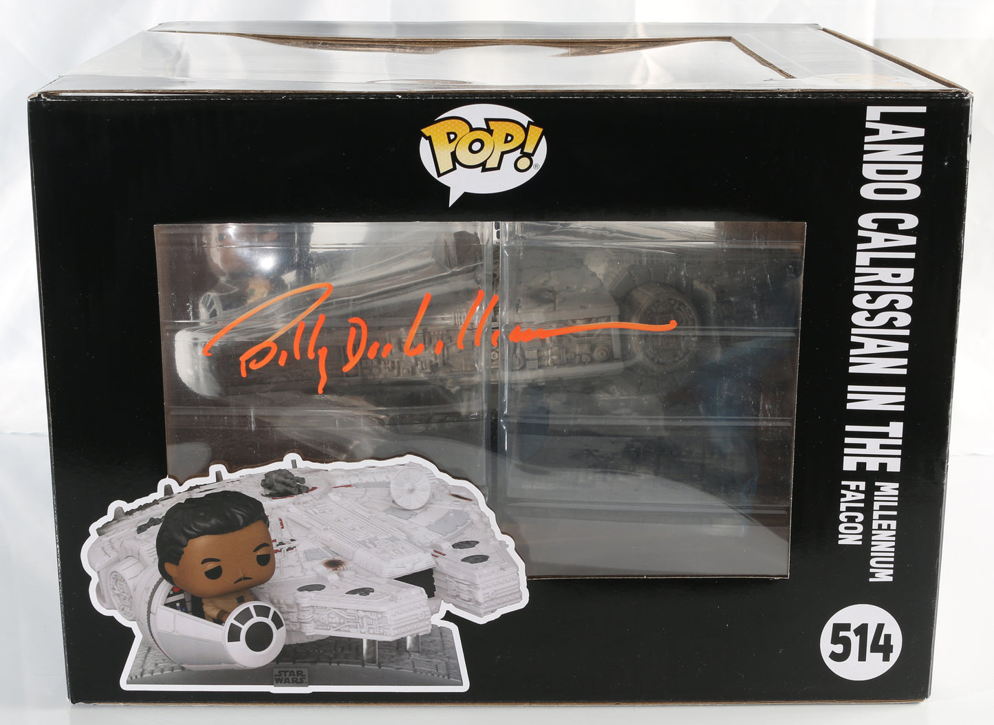 
                  
                    Billy Dee Williams as Lando Calrissian in Star Wars 2022 Galactic Convention Exclusive (JSA) Signed Oversized Funko POP! #514
                  
                