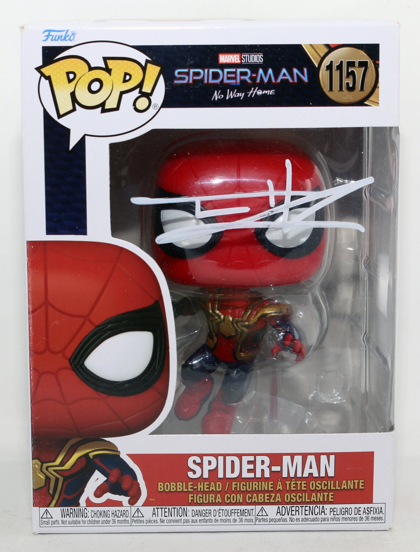 
                  
                    Tom Holland as Spider-Man in Spider-Man: No Way Home (SWAU) Signed Funko POP! #1157
                  
                