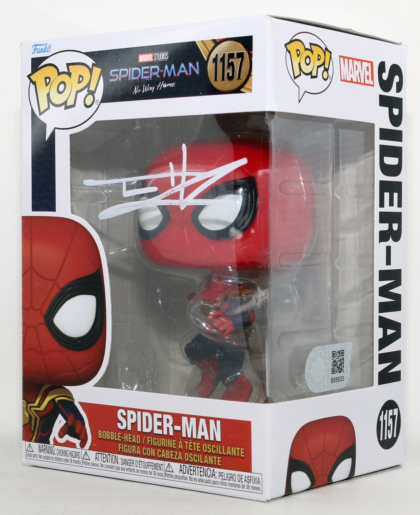 
                  
                    Tom Holland as Spider-Man in Spider-Man: No Way Home (SWAU) Signed Funko POP! #1157
                  
                