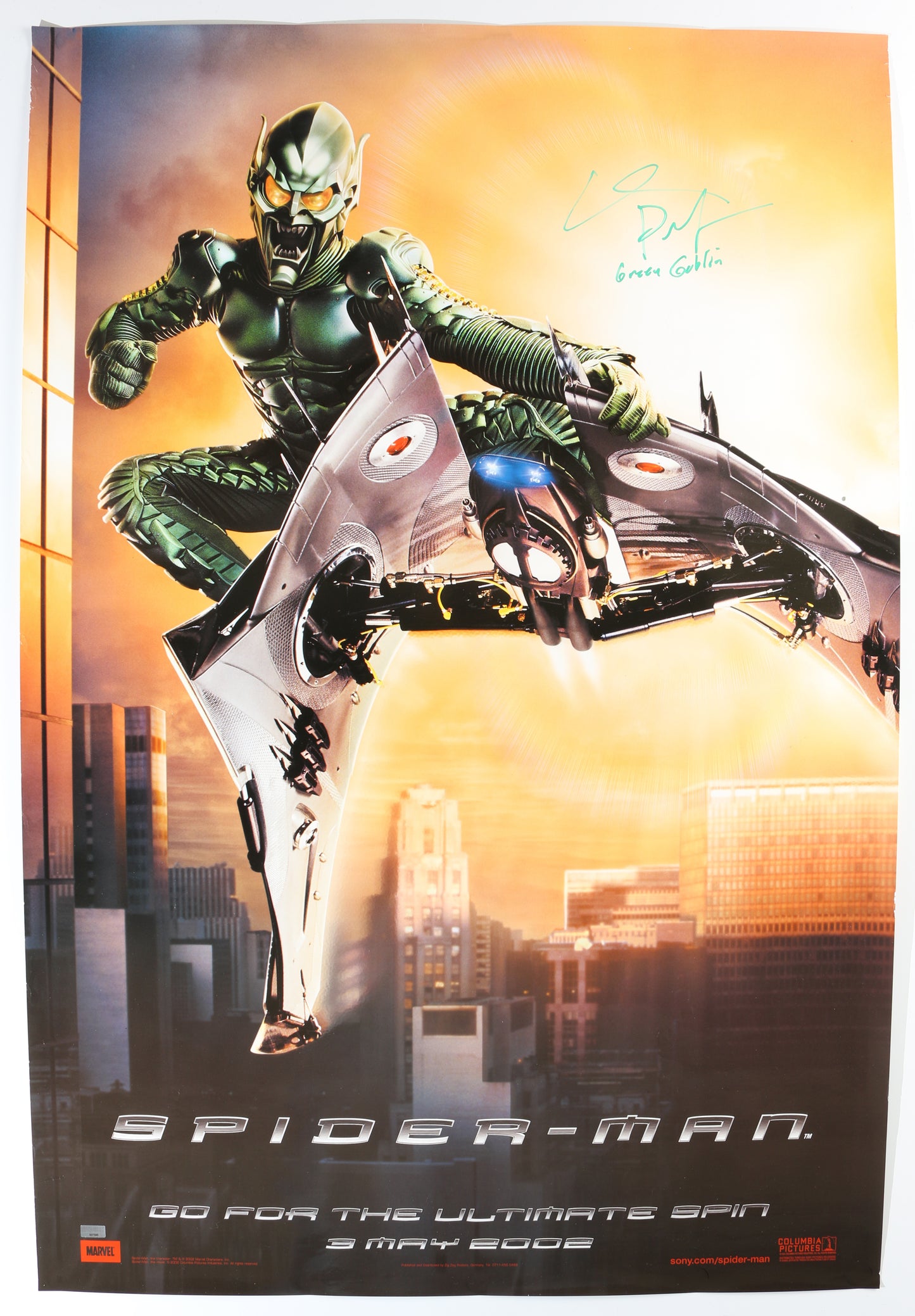 
                  
                    Willem Dafoe as The Green Goblin in Spider-Man Signed 27x40 Poster with Character Name
                  
                