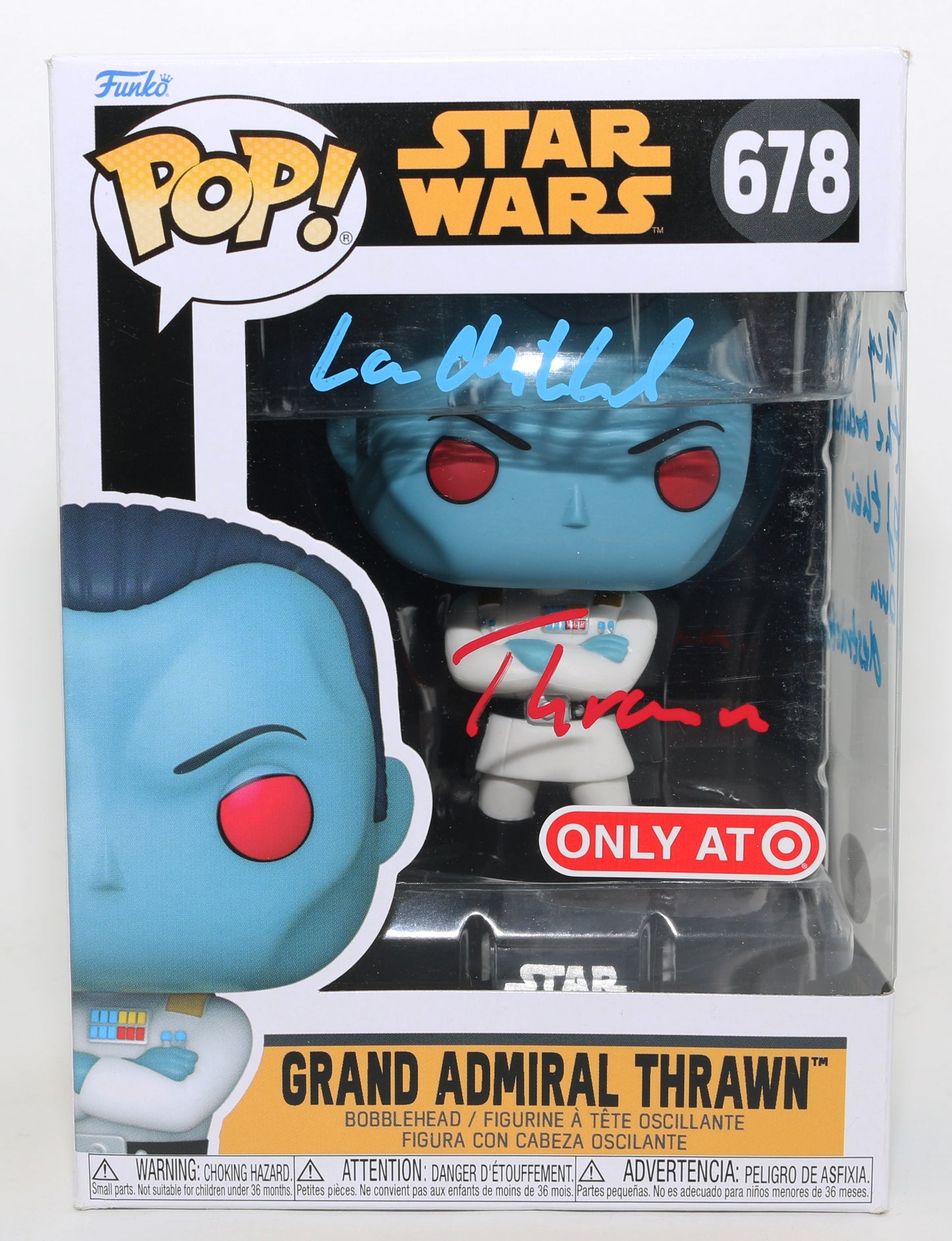
                  
                    Lars Mikkelsen as Grand Admiral Thrawn in Star Wars: Rebels Target Exclusive (JSA) Signed Funko POP! #678 with Character Name & Quote
                  
                