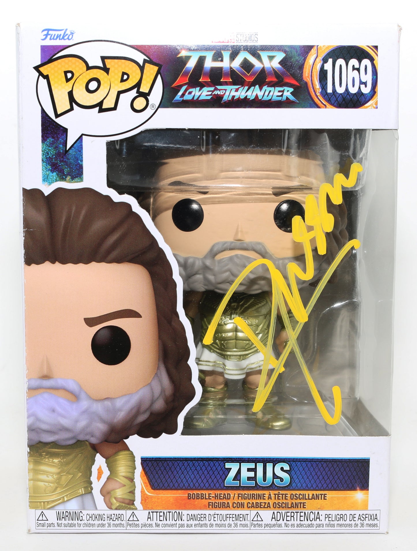 
                  
                    Russell Crowe as Zeus in Thor: Love and Thunder (JSA) Signed Funko POP! #1069
                  
                