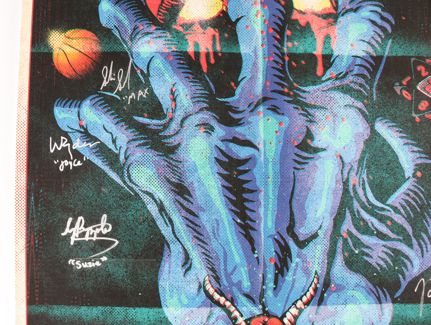 
                  
                    Stranger Things (Beckett) 24x36 Poster Cast Signed by Sadie Sink, Natalia Dyer, Joe Keery, Eduardo Franco, Gaten Matarazzo, Grace Van Dien, Priah Ferguson, & Winona Ryder with Character Names
                  
                