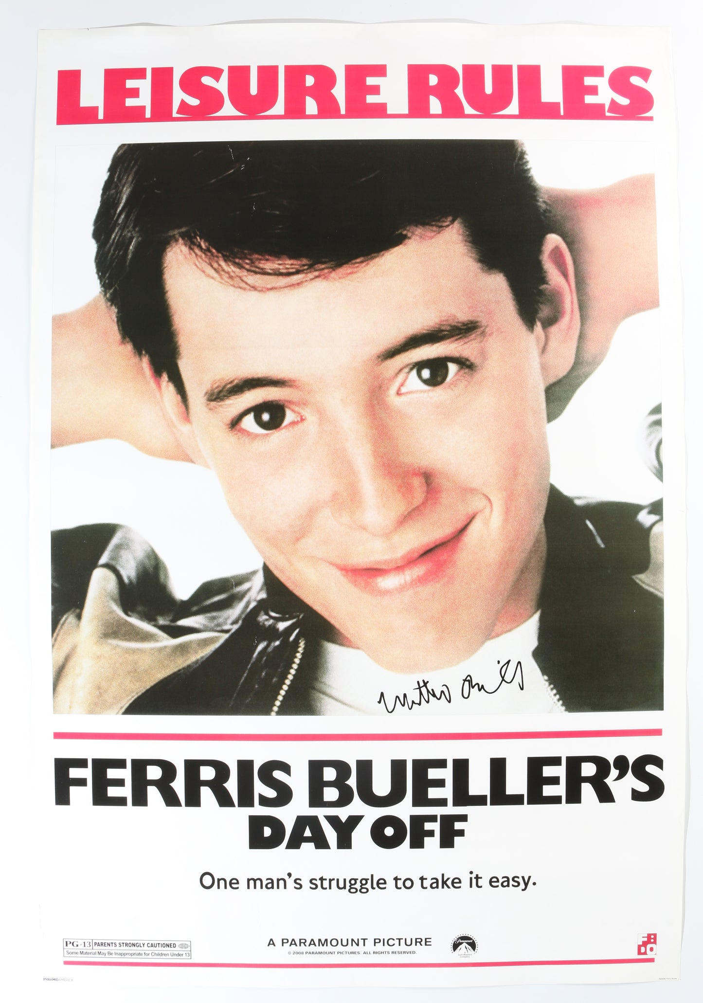 
                  
                    Matthew Broderick as Ferris Bueller in Ferris Bueller's Day Off Signed 24x36 Poster
                  
                