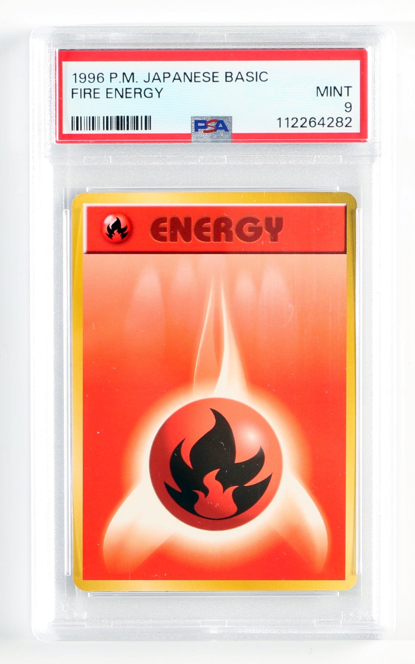 
                  
                    Basic Fire Energy (PSA Encapsulated Grade Mint 9) 1996 Japanese Pokemon Trading Card
                  
                