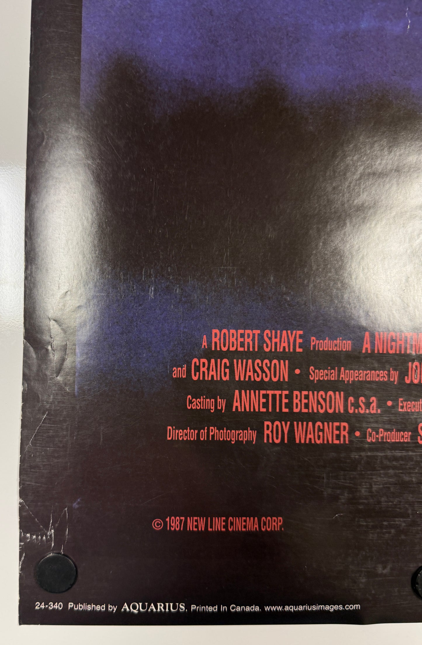 
                  
                    A Nightmare on Elm Street 3 24x36 Poster Cast Signed by Robert Englund, Ken Sagoes, Rodney Eastman, Ira Heiden, & Jennifer Rubin with Character Names
                  
                