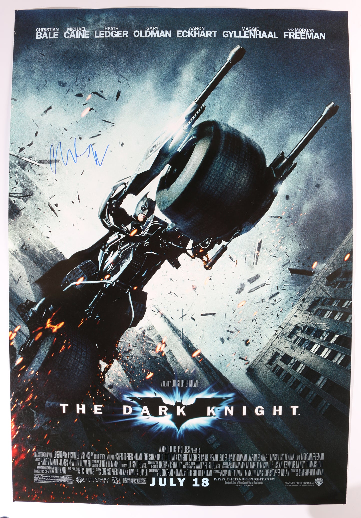 
                  
                    Christian Bale as Batman in The Dark Knight (Beckett) Signed 27x40 Poster
                  
                