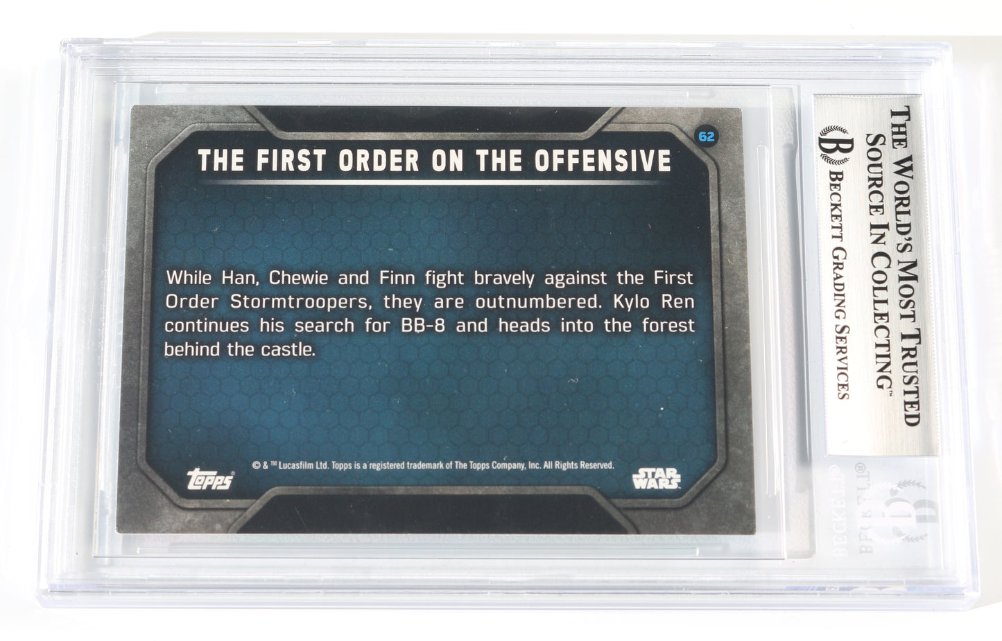 
                  
                    Kevin Smith as Stormtrooper in Star Wars: The Force Awakens (Beckett Encapsulated) Signed 2016 Topps "The First Order on the Offensive" Trading Card
                  
                