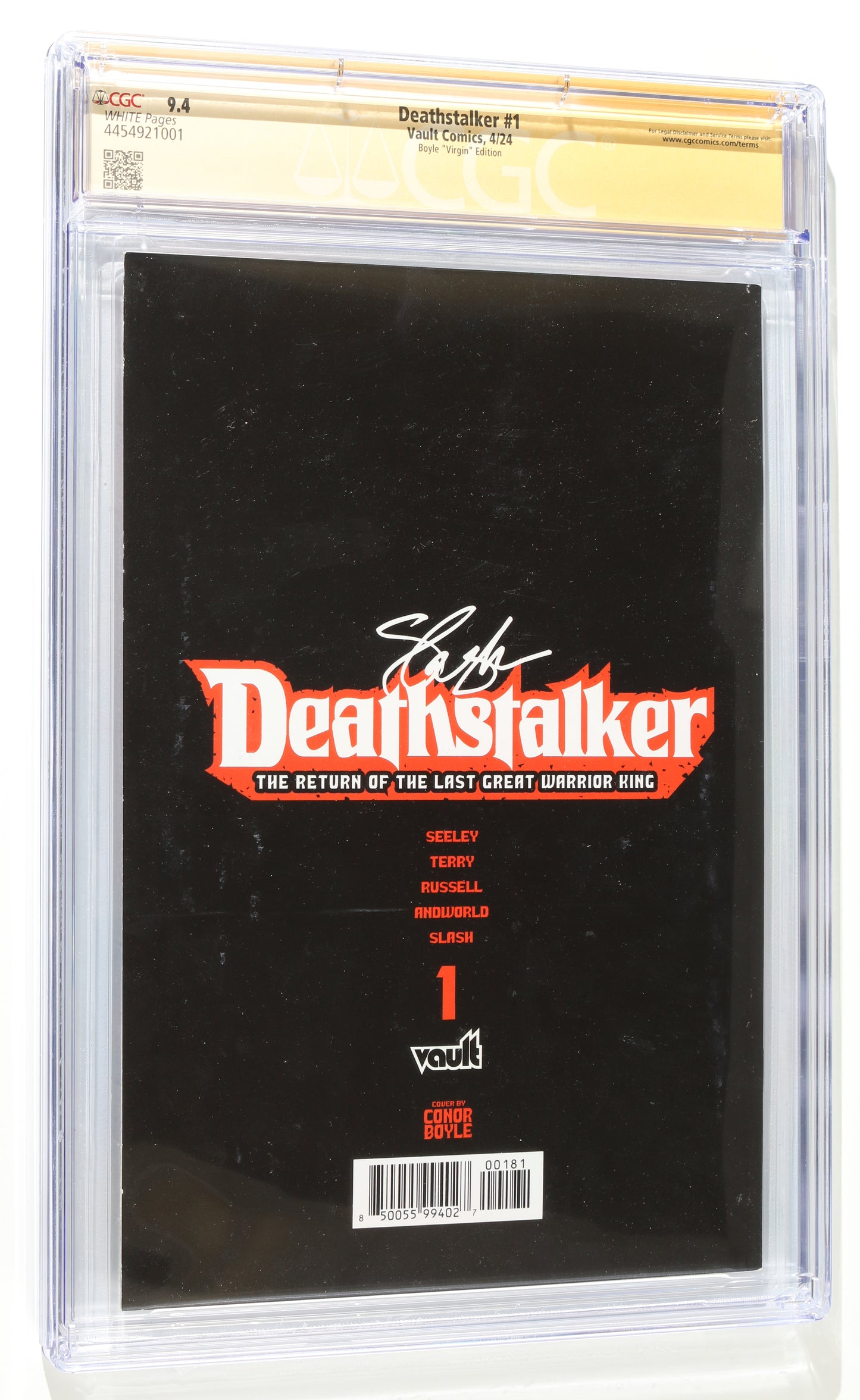 
                  
                    Deathstalker #1 - Signed by Saul 'Slash' Hudson (CGC Signature Series 9.4) 2024
                  
                