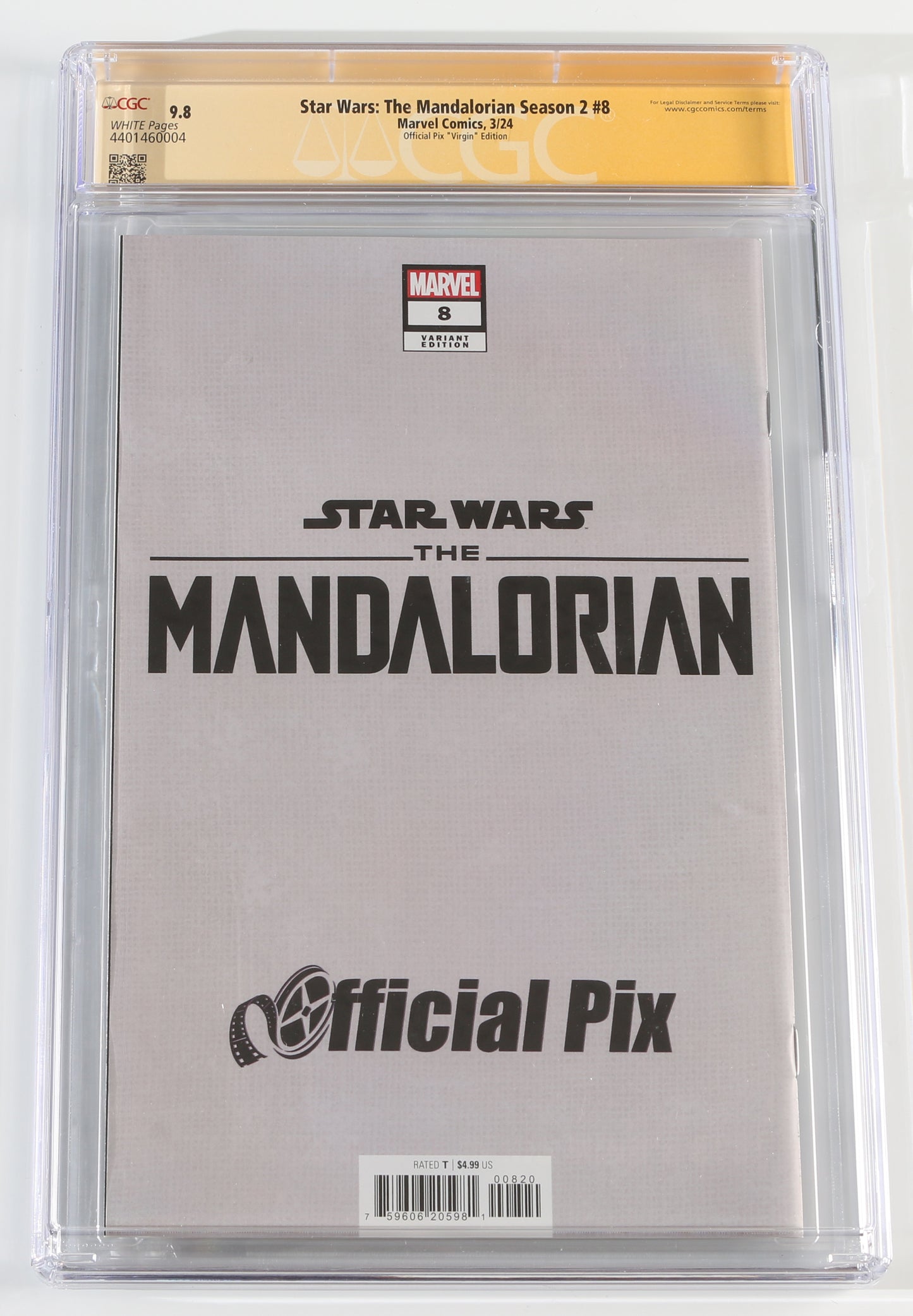 
                  
                    Star Wars: The Mandalorian Season 2 #8 Official Pix Virgin Edition - Signed by Mark Hamill as Luke Skywalker (CGC Signature Series 9.8) 2024
                  
                