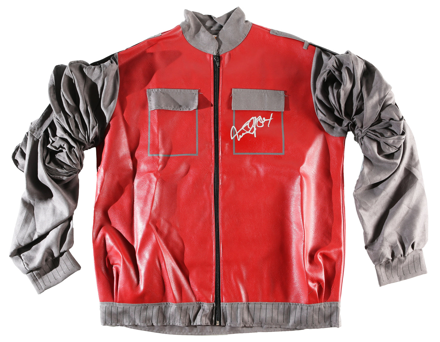 
                  
                    Michael J. Fox as Marty McFly in Back to the Future Part II Signed Prop Replica Leather Jacket
                  
                