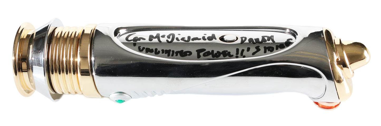 
                  
                    Ian McDiarmid as Emperor Palpatine / Darth Sidious in Star Wars Episode III: Revenge of the Sith (JSA) Signed Galaxy's Edge Prop Replica Lightsaber with Character Name & Quote
                  
                