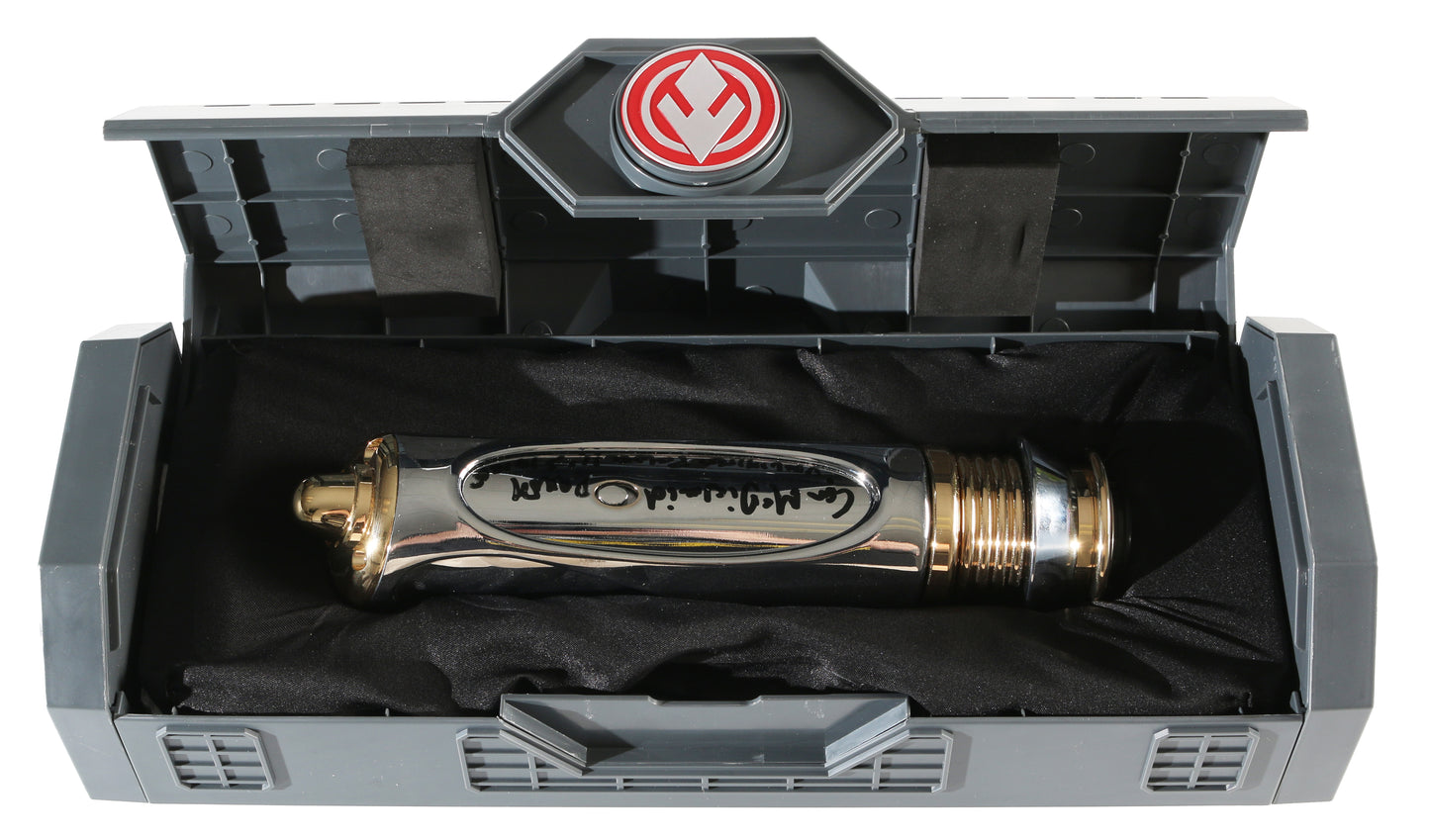 
                  
                    Ian McDiarmid as Emperor Palpatine / Darth Sidious in Star Wars Episode III: Revenge of the Sith (JSA) Signed Galaxy's Edge Prop Replica Lightsaber with Character Name & Quote
                  
                