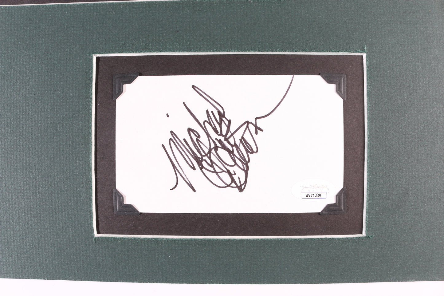 
                  
                    Tom Hanks as Paul Edgecomb & Michael Clarke Duncan as John Coffey in The Green Mile (JSA) Signed Matted Index Cards
                  
                