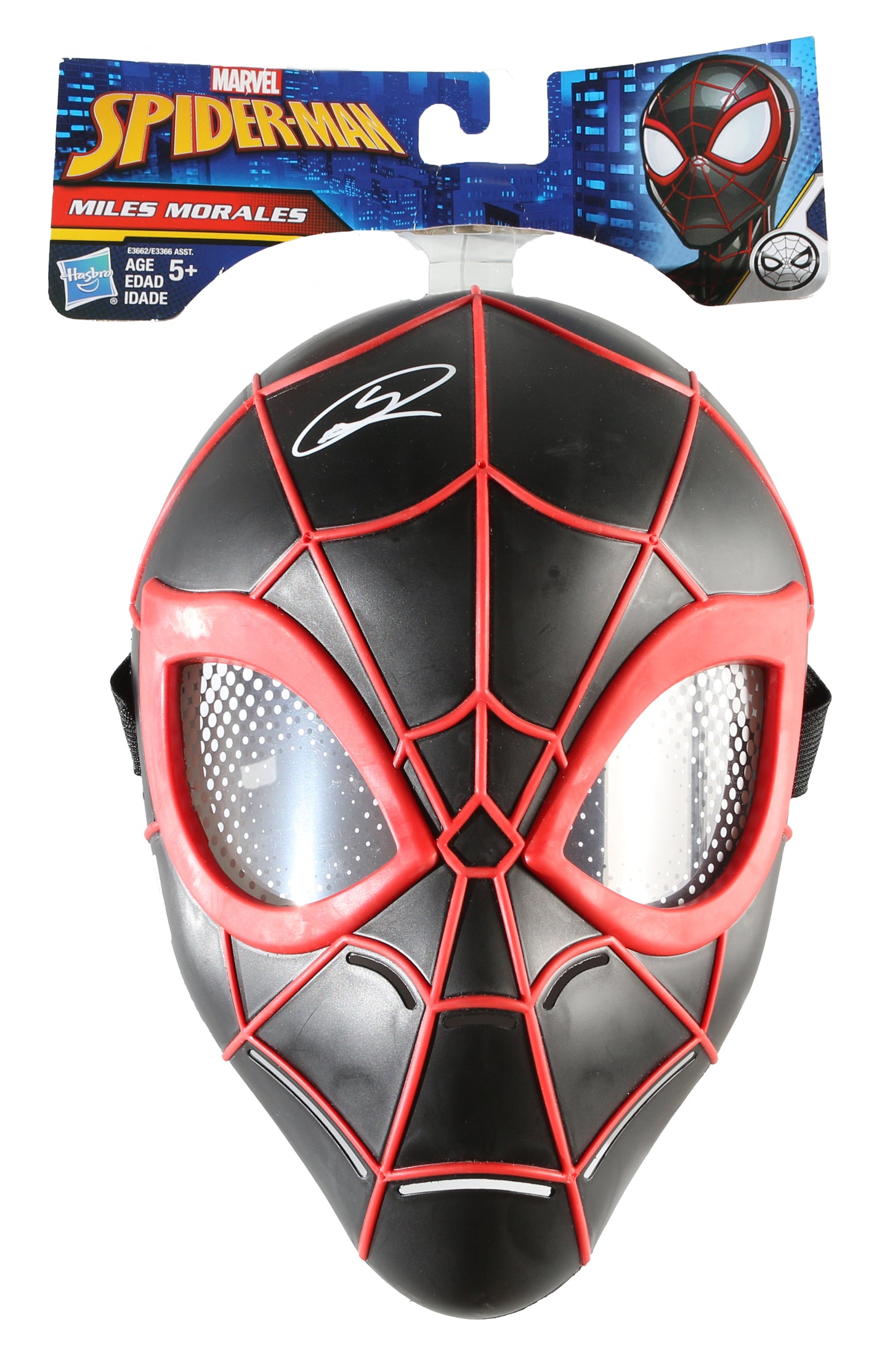 
                  
                    Shameik Moore as Miles Morales in Spider-Man: Into the Spider-Verse Signed Prop Replica Hasbro Mask
                  
                