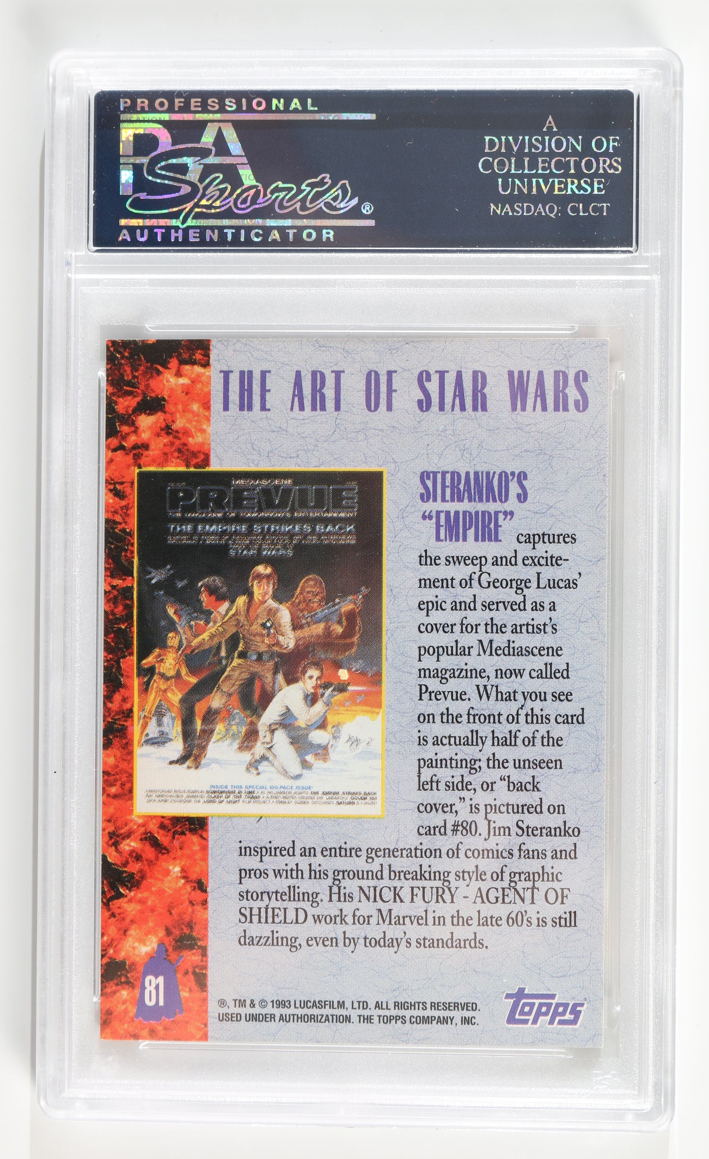 
                  
                    Mark Hamill as Luke Skywalker in Star Wars:  The Empire Strikes Back (PSA Encapsulated) Topps Trading Card
                  
                