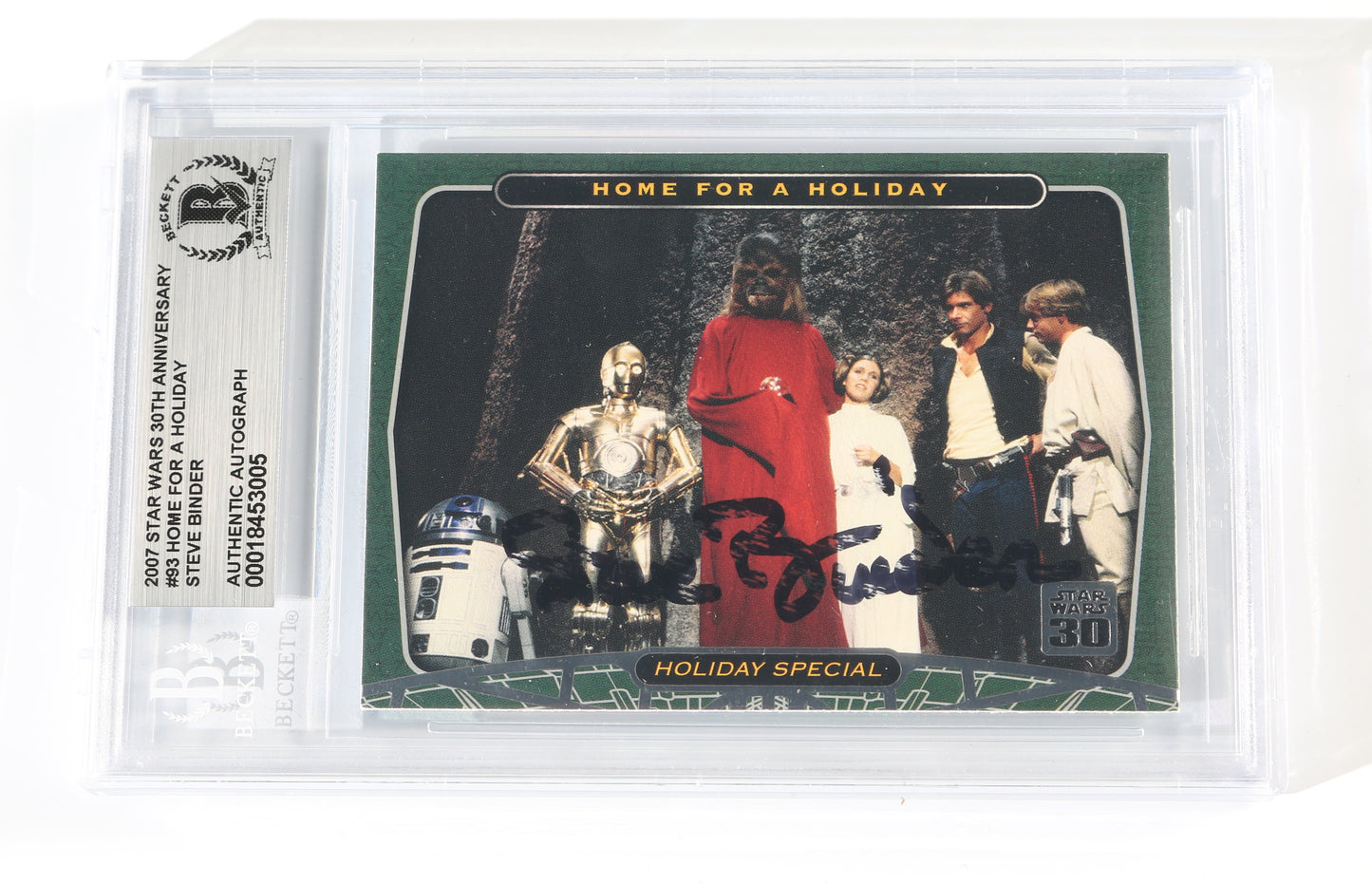 
                  
                    Steve Binder Director of the Star Wars Holiday Special (Beckett Encapsulated) Signed 2007 Topps "Home For A Holiday" Trading Card
                  
                