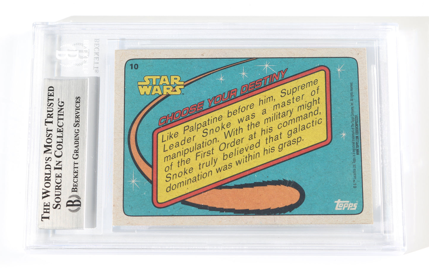 
                  
                    Andy Serkis as Supreme Leader Snoke in Star Wars: The Force Awakens (Beckett Encapsulated) Signed 2017 Topps Trading Card
                  
                