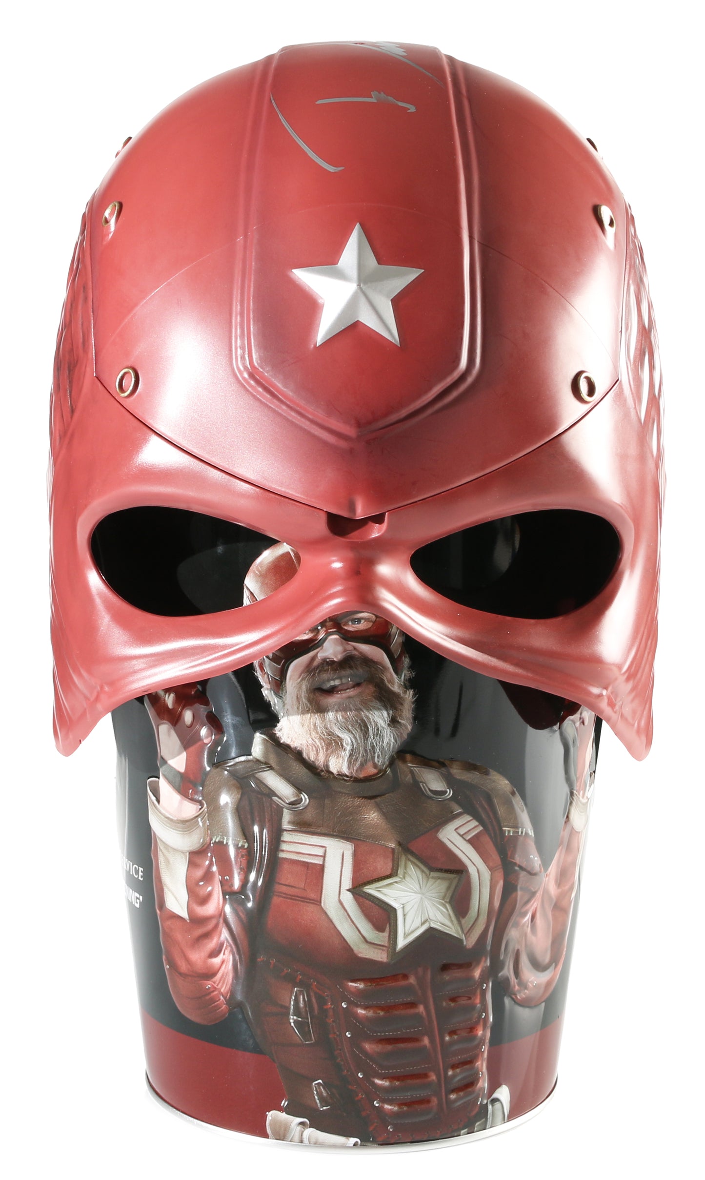 
                  
                    David Harbour as Alexei Shostakov the Red Guardian in Marvel's Black Widow & Thunderbolts* / The New Avengers Signed Popcorn Bucket with Character Name
                  
                