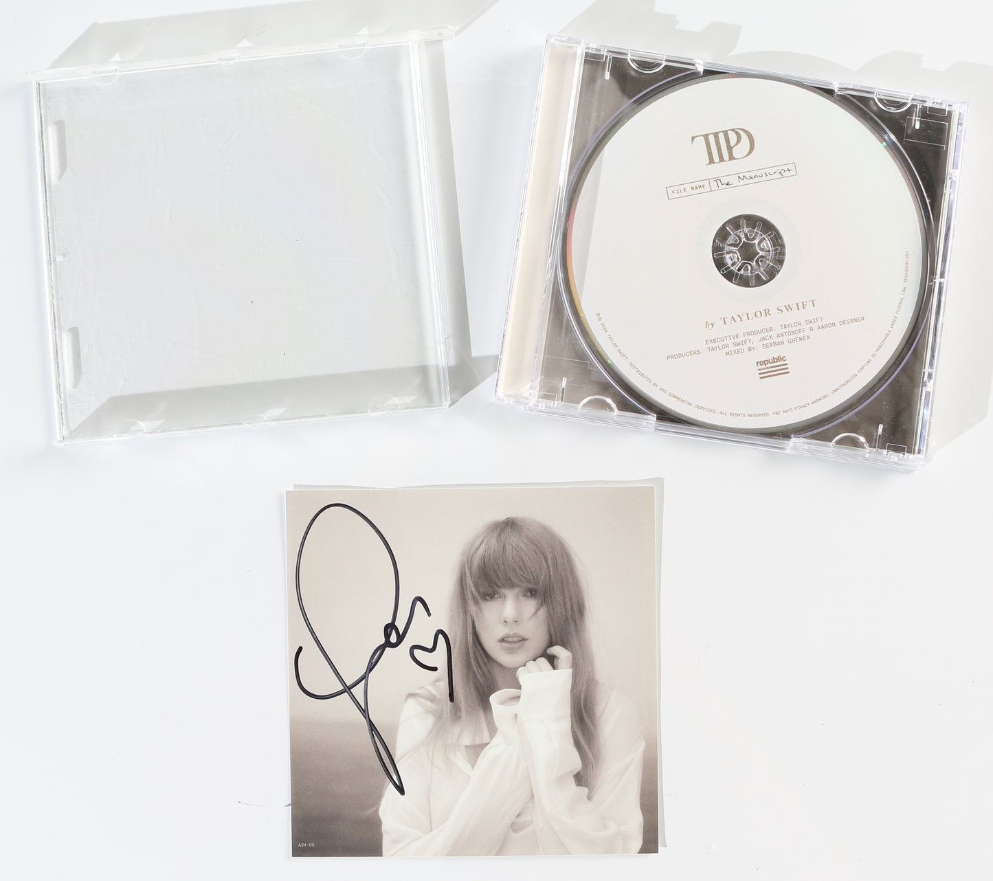 
                  
                    Taylor Swift: The Tortured Poets Department CD Album Signed by Taylor Swift
                  
                