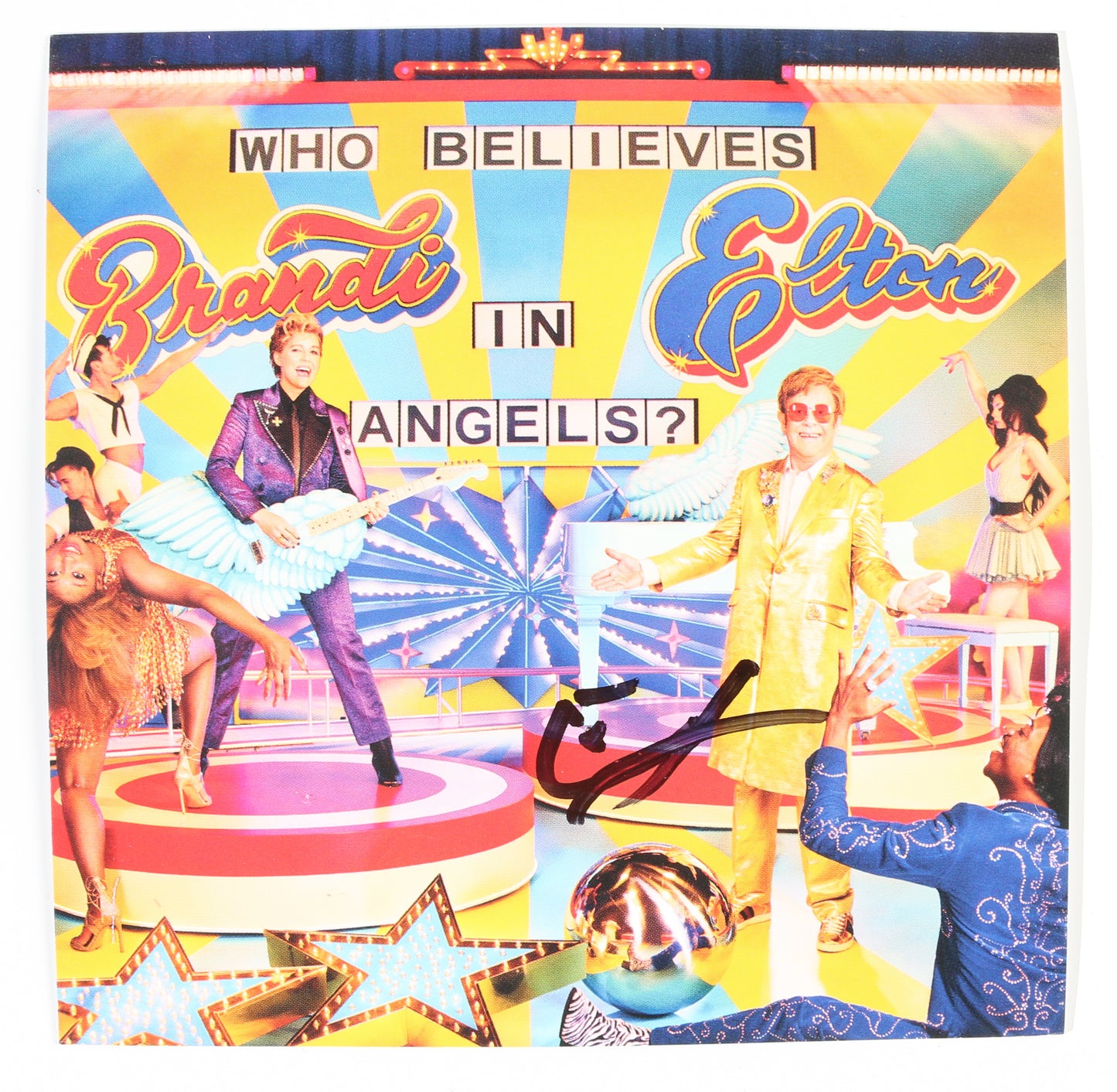
                  
                    Elton John & Brandi Carlile: Who Believes in Angels? CD Insert Signed by Elton John
                  
                
