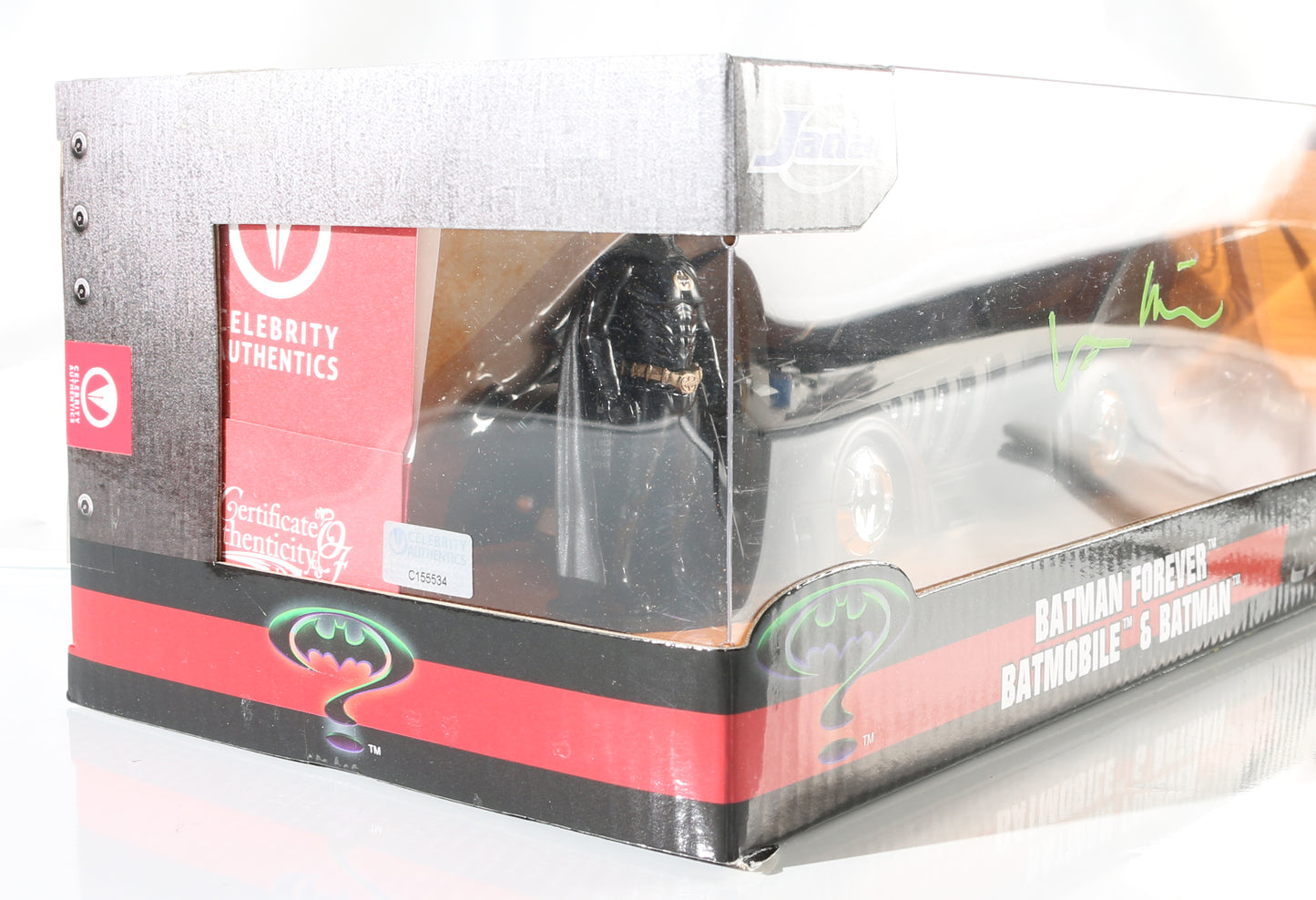 
                  
                    Val Kilmer as Batman in Batman Forever Signed Jada Toys Batmobile
                  
                