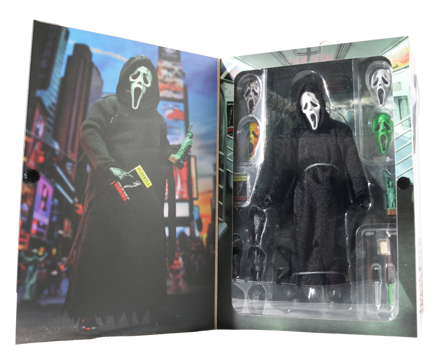 
                  
                    Scream Ghostface Neca Action Figure (JSA) Cast Signed by Neve Campbell, David Arquette, Skeet Ulrich, Matthew Lillard, Jamie Kennedy, Rose McGowan, & Roger L. Jackson With Character Names & Quotes
                  
                