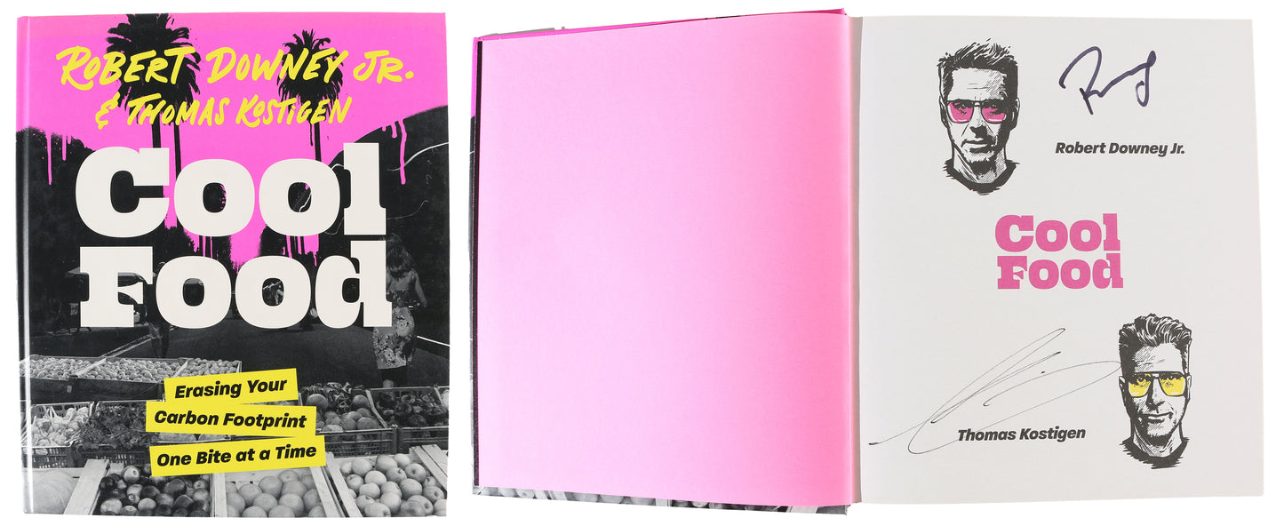 
                  
                    Cool Food Hardcover Book Signed by Iron Man Actor / Author: Robert Downey Jr. & Author: Thomas Kostigen
                  
                