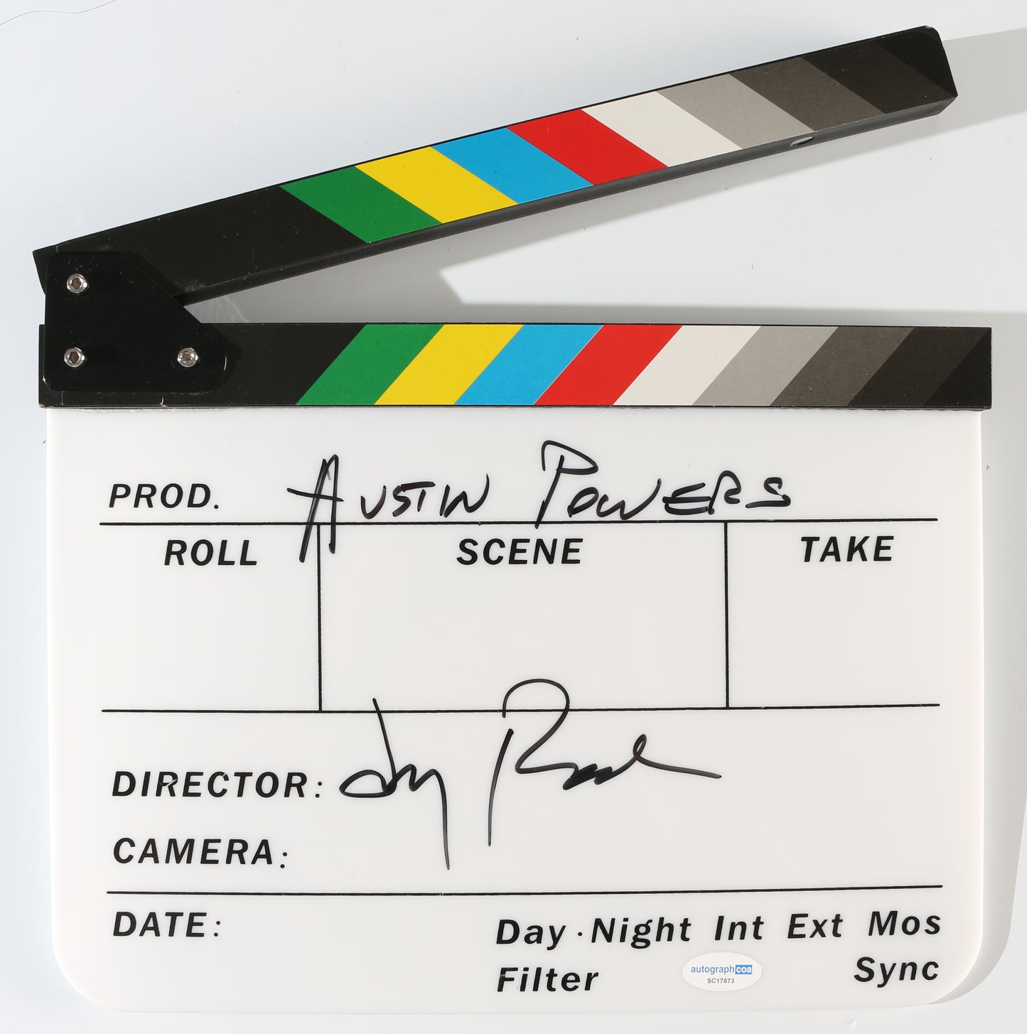 
                  
                    Jay Roach Director of Austin Powers (SWAU) Signed Prop Replica Clapperboard
                  
                