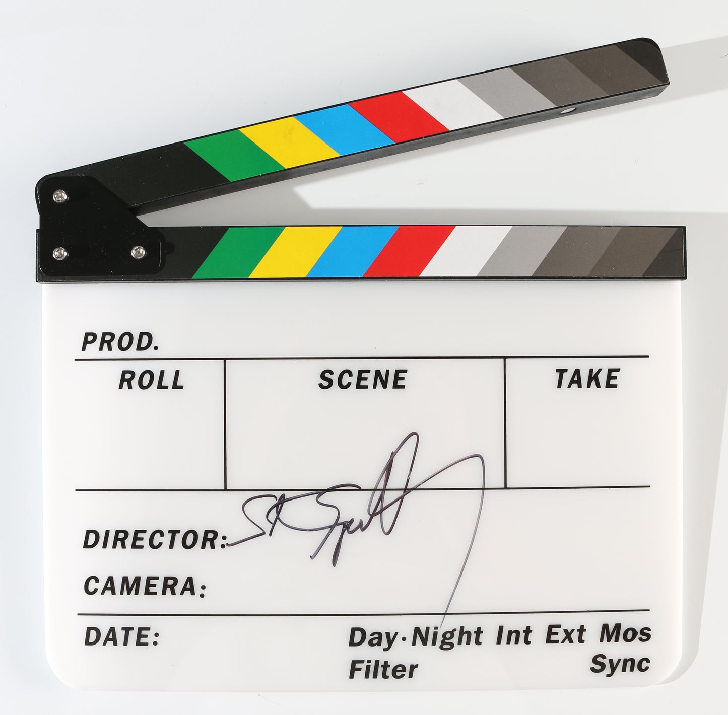 
                  
                    Steven Spielberg Director of Jaws, Indiana Jones, Jurassic Park, Schindler's List, & E.T. The Extra-Terrestrial Signed Prop Replica Clapperboard
                  
                