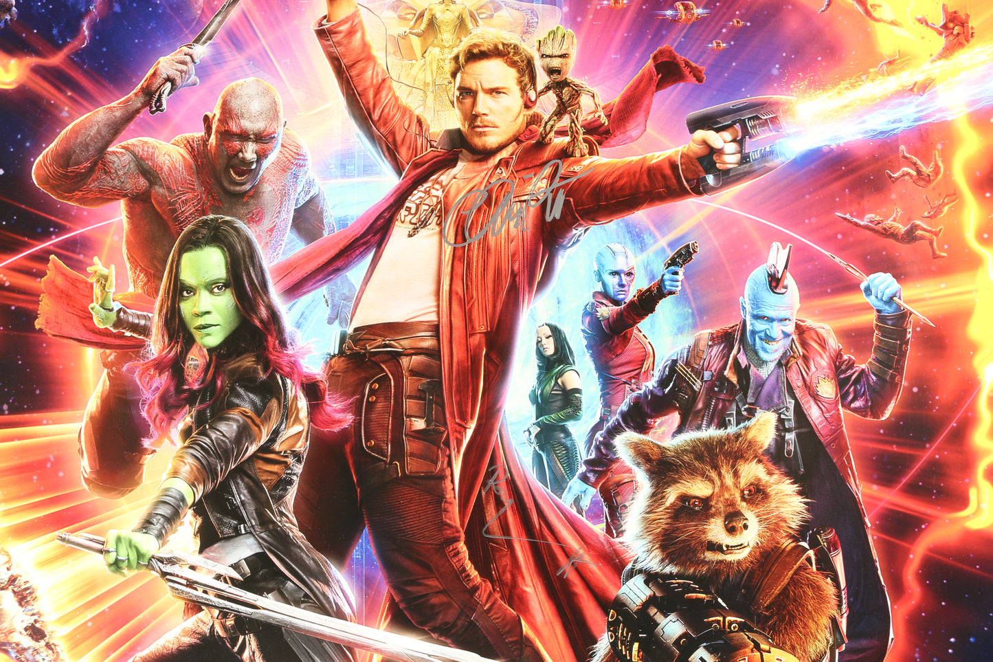 
                  
                    Chris Pratt as Star-Lord & Pom Klementieff as Mantis in Guardians of the Galaxy Vol. 2 Signed 27x40 Poster
                  
                