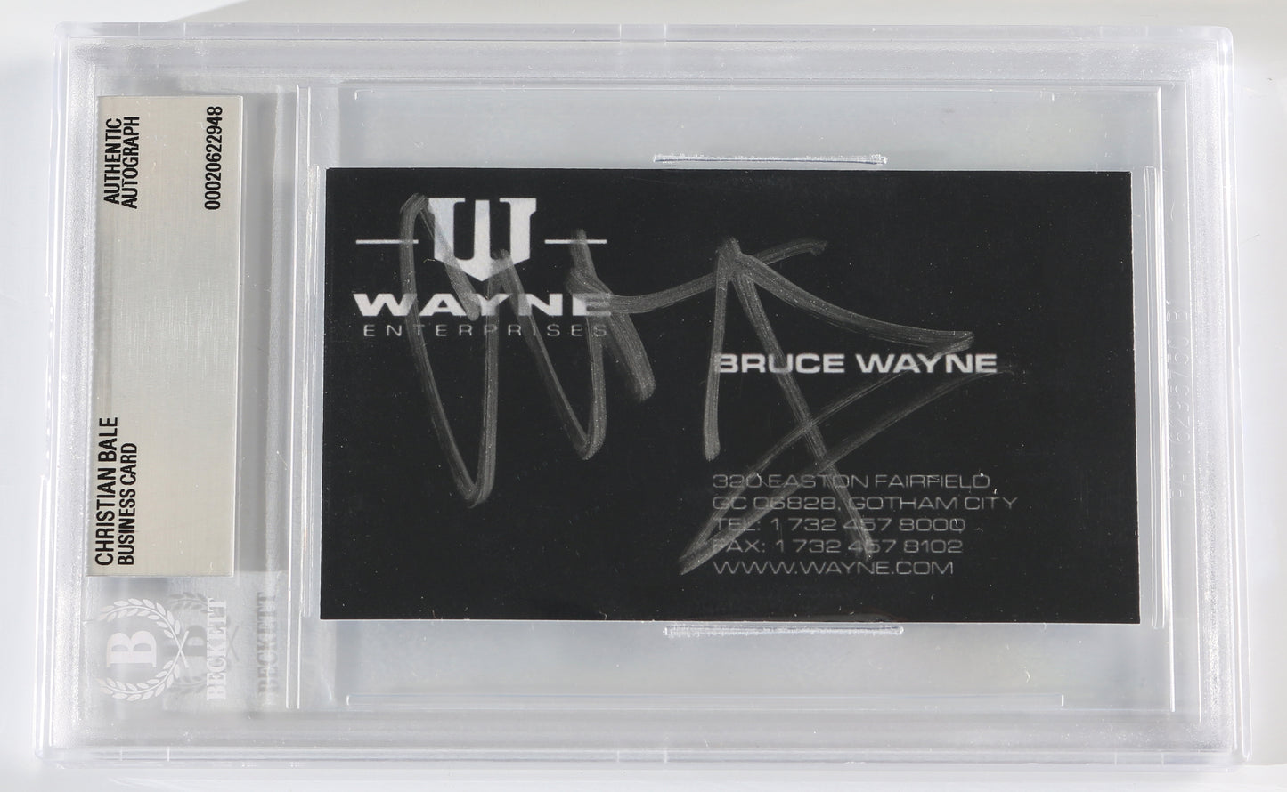 
                  
                    Christian Bale as Bruce Wayne / Batman in Batman Begins (Beckett Encapsulated) Prop Replica Business Card
                  
                