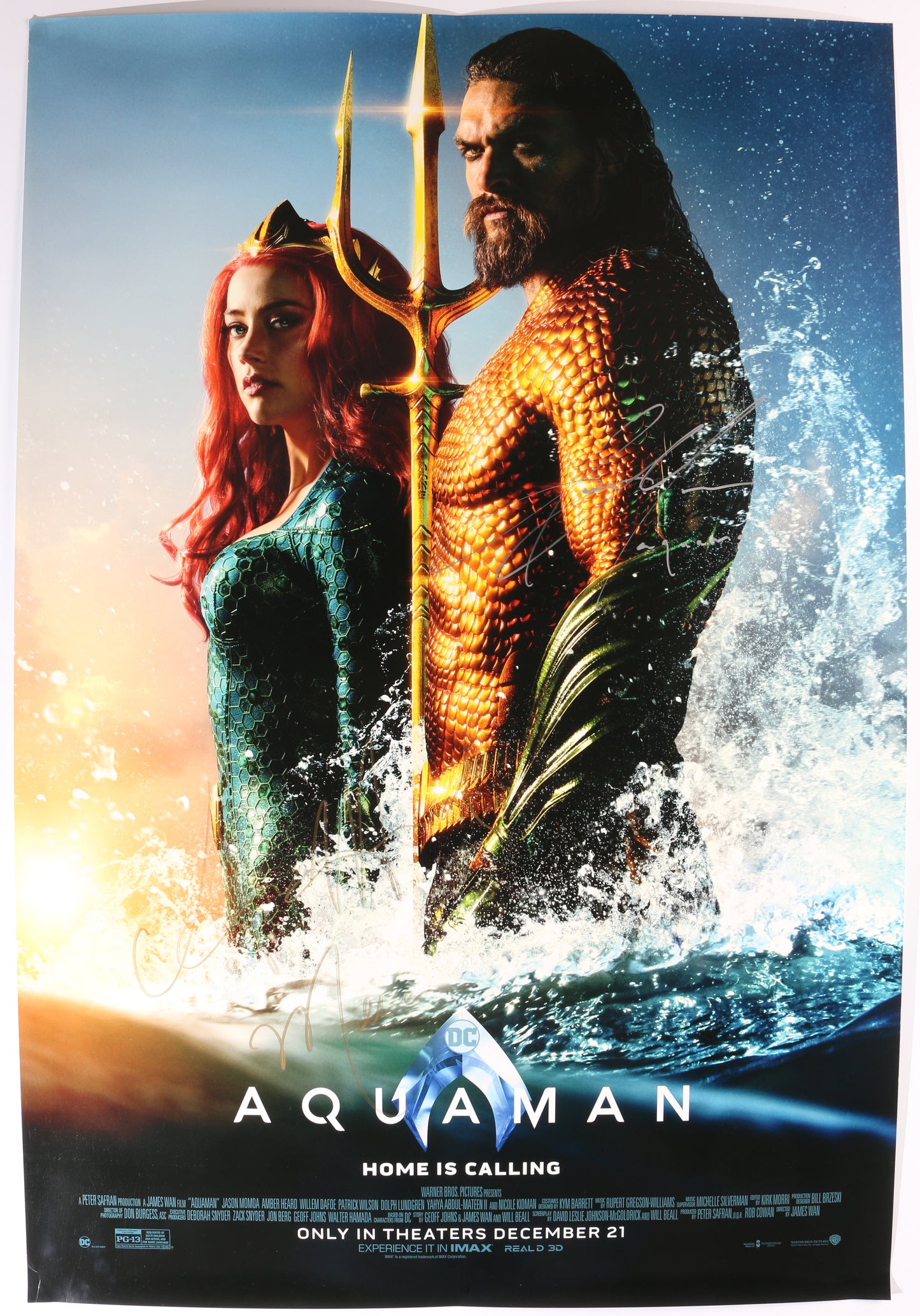 
                  
                    Jason Momoa as Aquaman & Amber Heard as Mera in Aquaman Signed 27x40 Poster with Character Names
                  
                