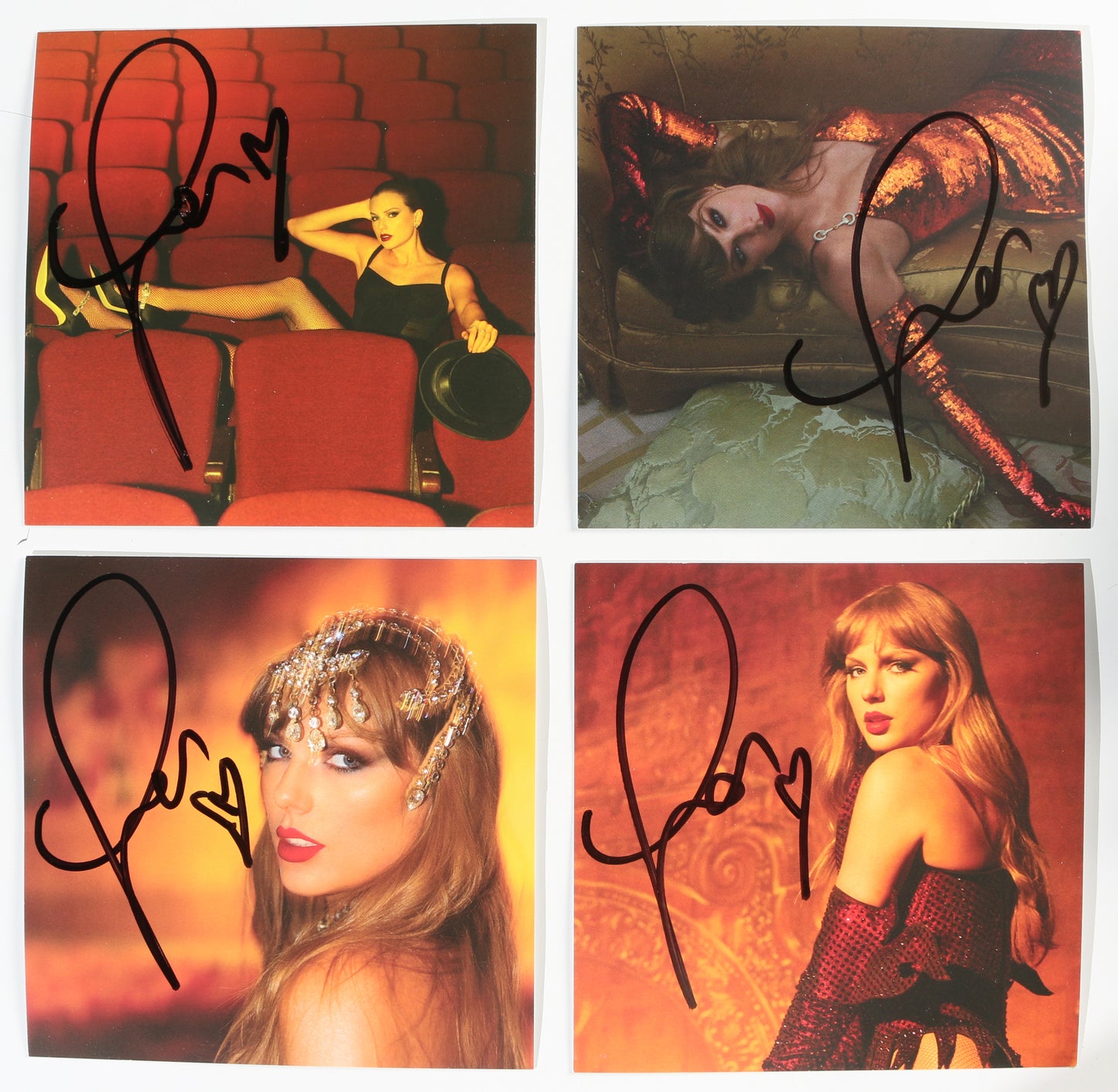 
                  
                    Taylor Swift: The Life of a Showgirl Complete 4pc Set of all CD Album Insert Variants Signed by Taylor Swift
                  
                
