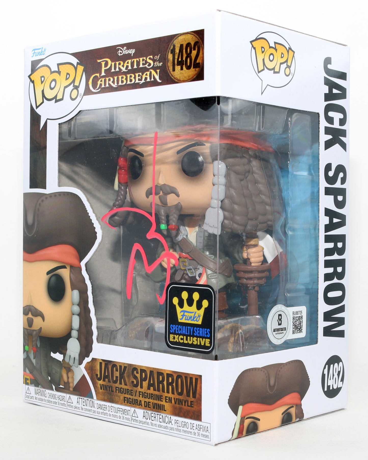 
                  
                    Johnny Depp as Captain Jack Sparrow in Pirates of the Caribbean Specialty Series Exclusive (Beckett) Signed Funko POP! #1482
                  
                