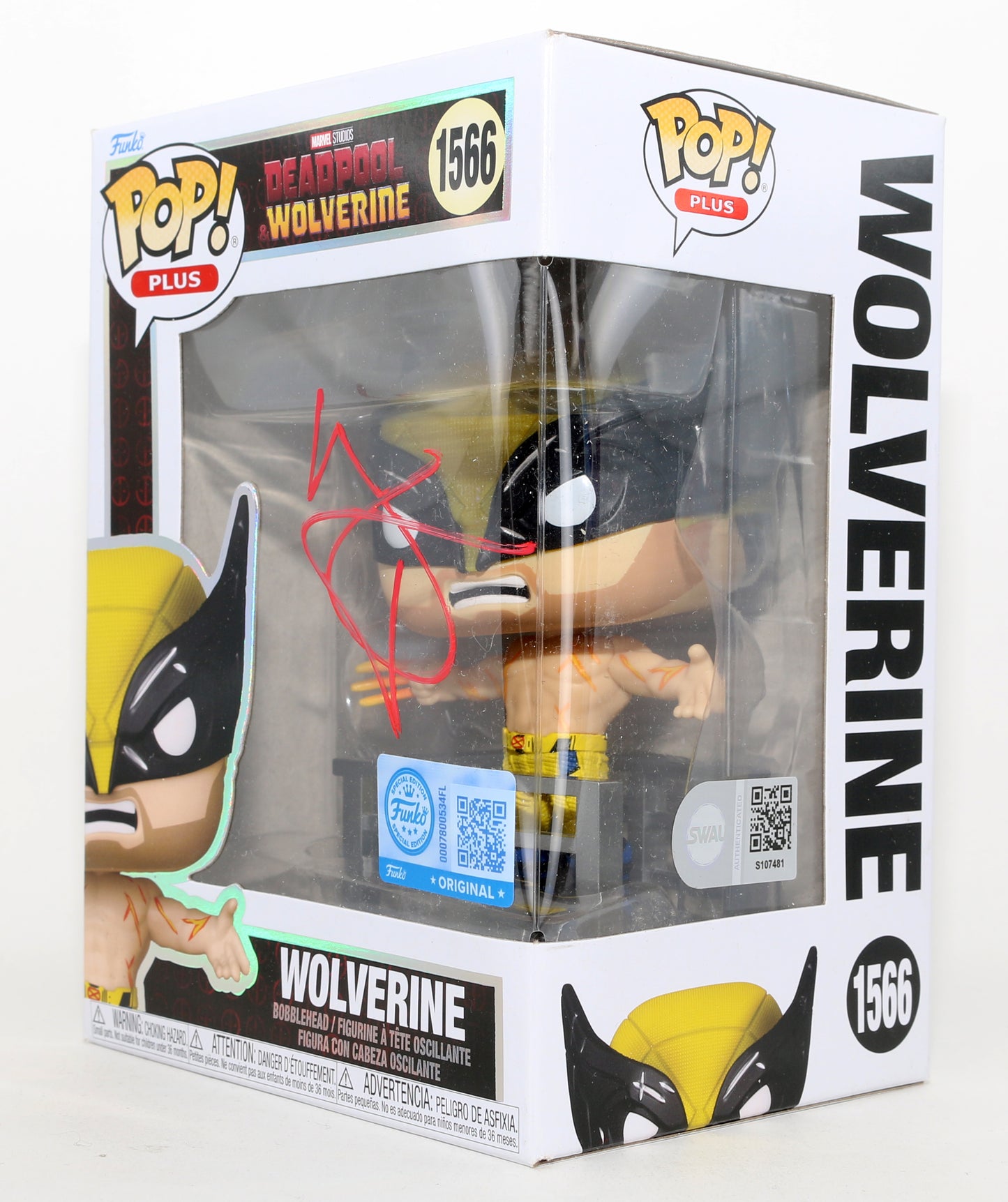 
                  
                    Hugh Jackman as Logan / Wolverine in Deadpool & Wolverine Funko Special Edition (SWAU) Signed Funko POP! #1566
                  
                